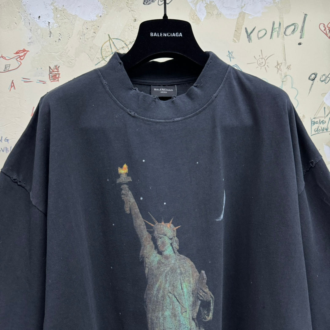 Balenciaga PARIS LIBERTY T-SHIRT OVERSIZED FIT IN BLACK