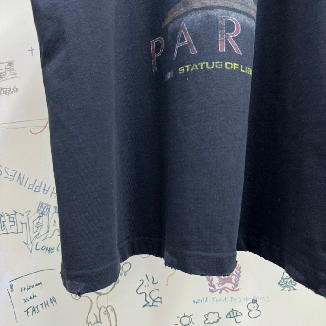 Balenciaga PARIS LIBERTY T-SHIRT OVERSIZED FIT IN BLACK