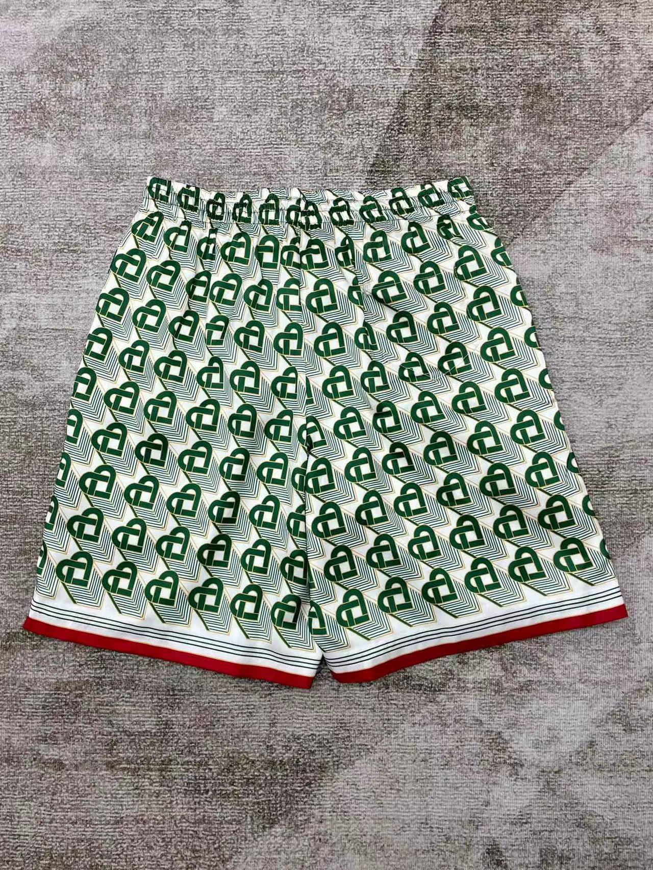 Casablanca hearts monogram silk shorts