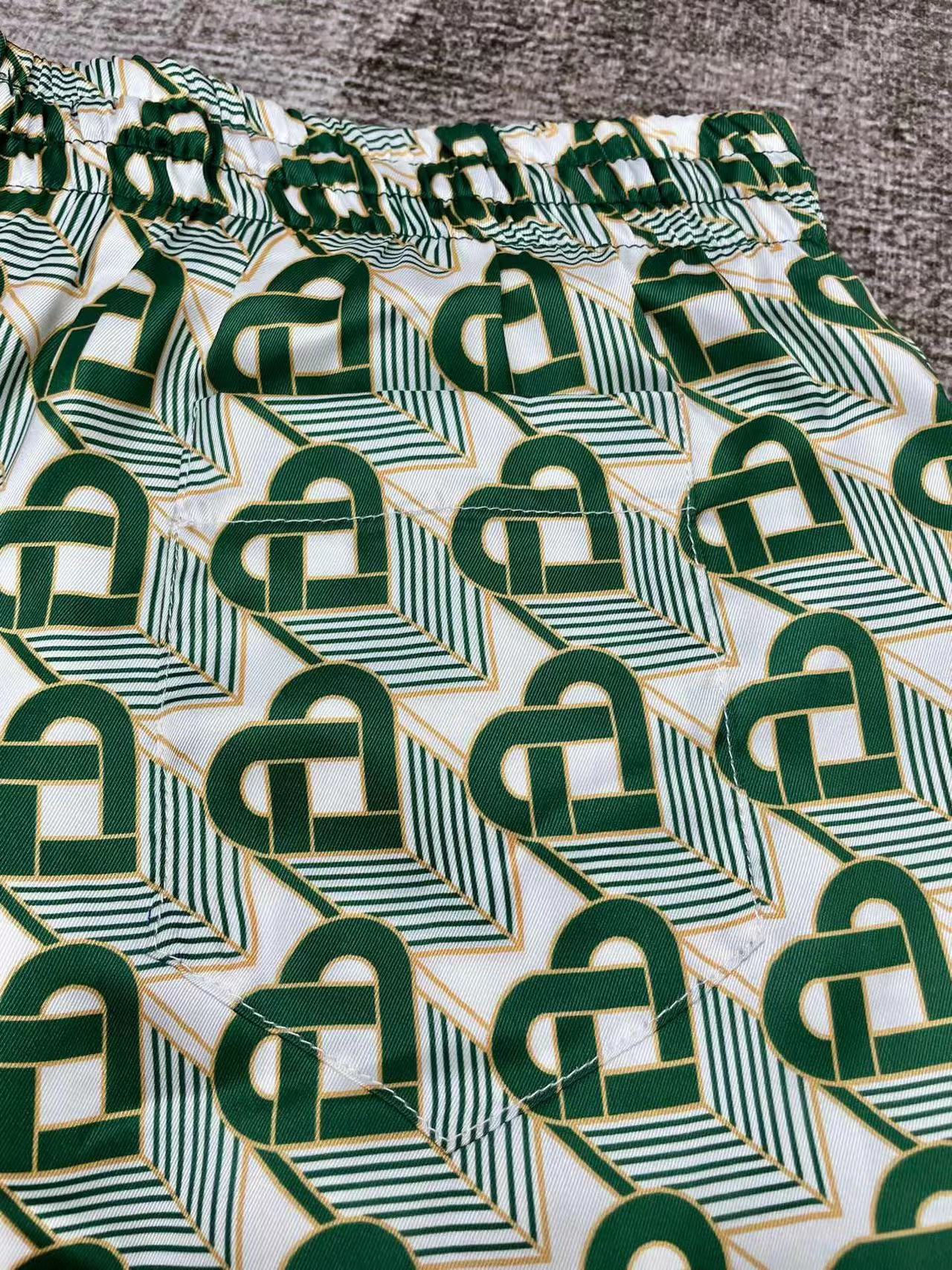 Casablanca hearts monogram silk shorts
