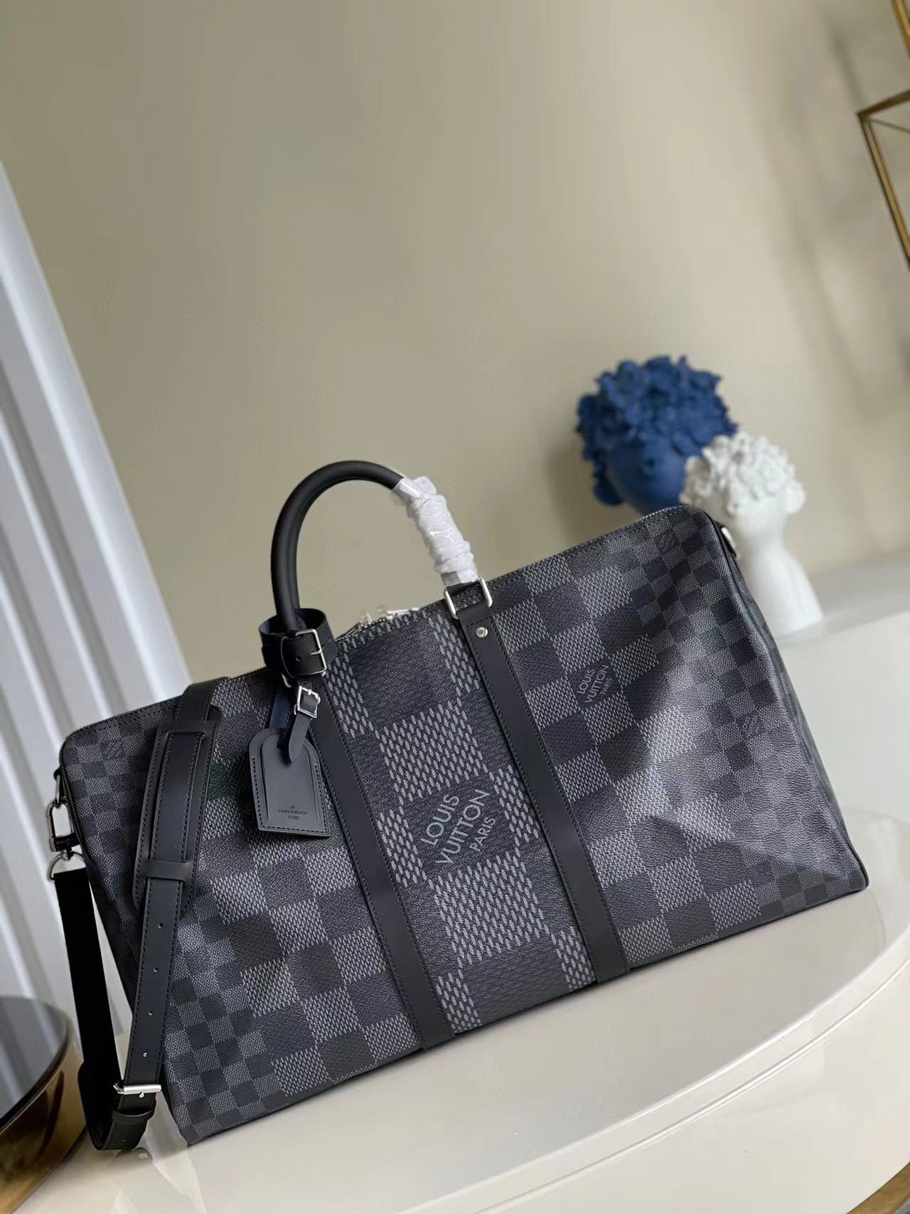 LV Keepall 50 Bandoulière Damier Graphite