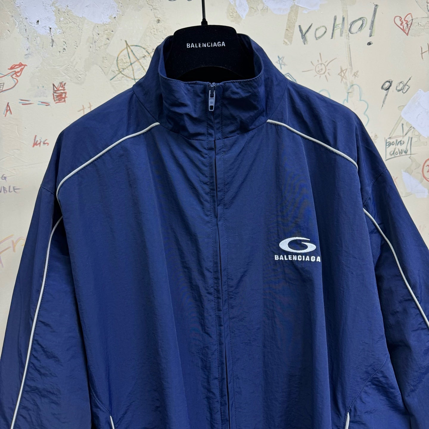 BB Men's Loop Sports Icon Large Tracksuit Jacket in Navy Blue