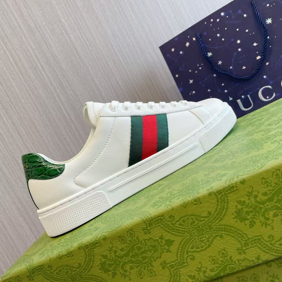 GG Men's Ace sneakers with Web White Leather
