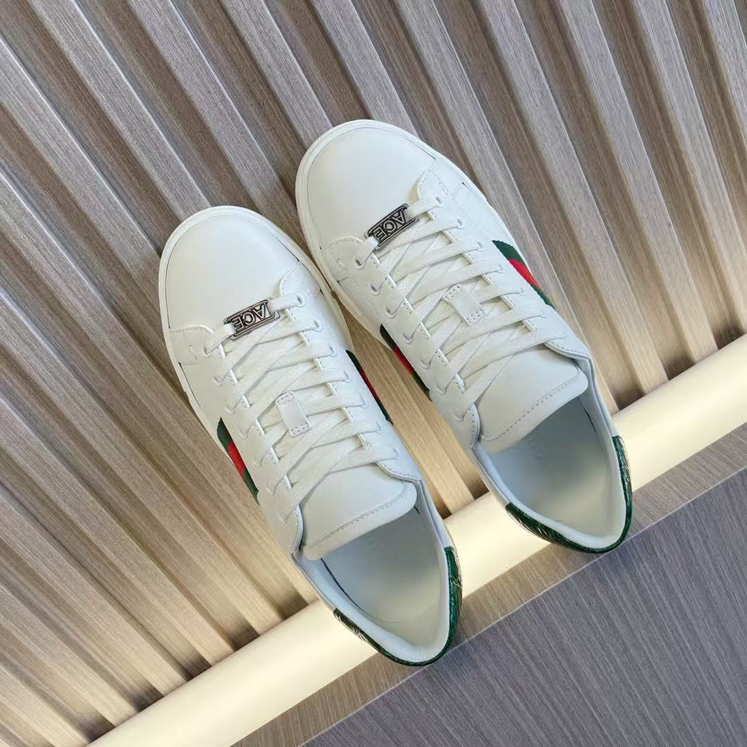 GG Men's Ace sneakers with Web White Leather