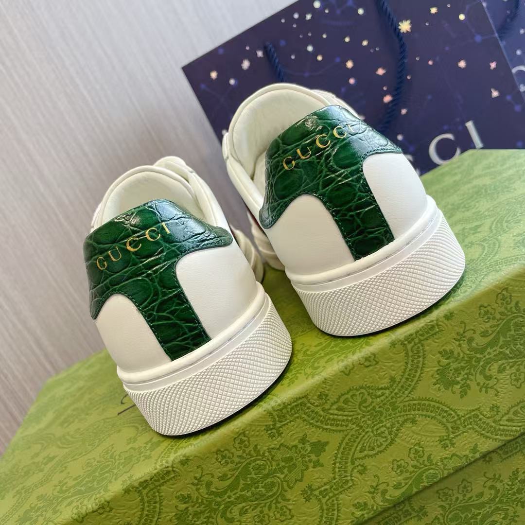 GG Men's Ace sneakers with Web White Leather