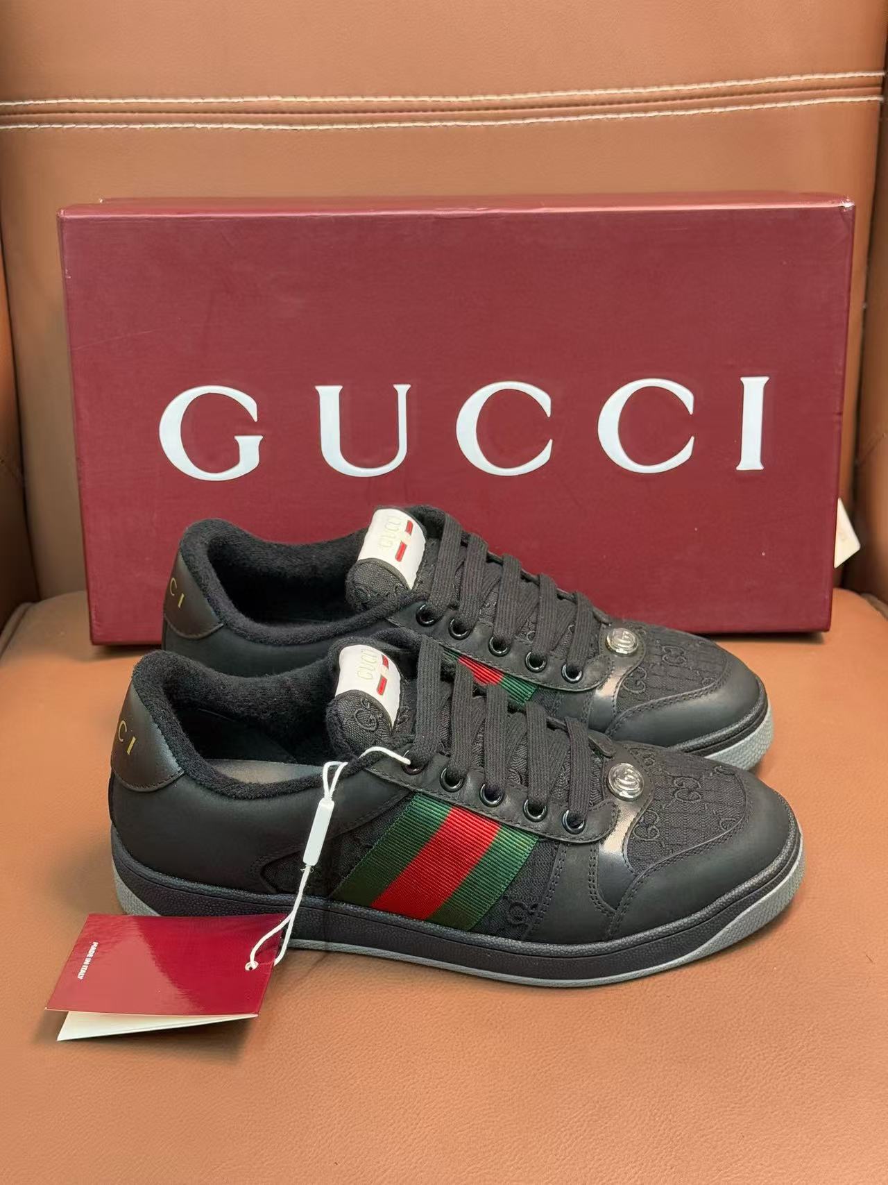 GG Men's GG Screener sneaker Black canvas