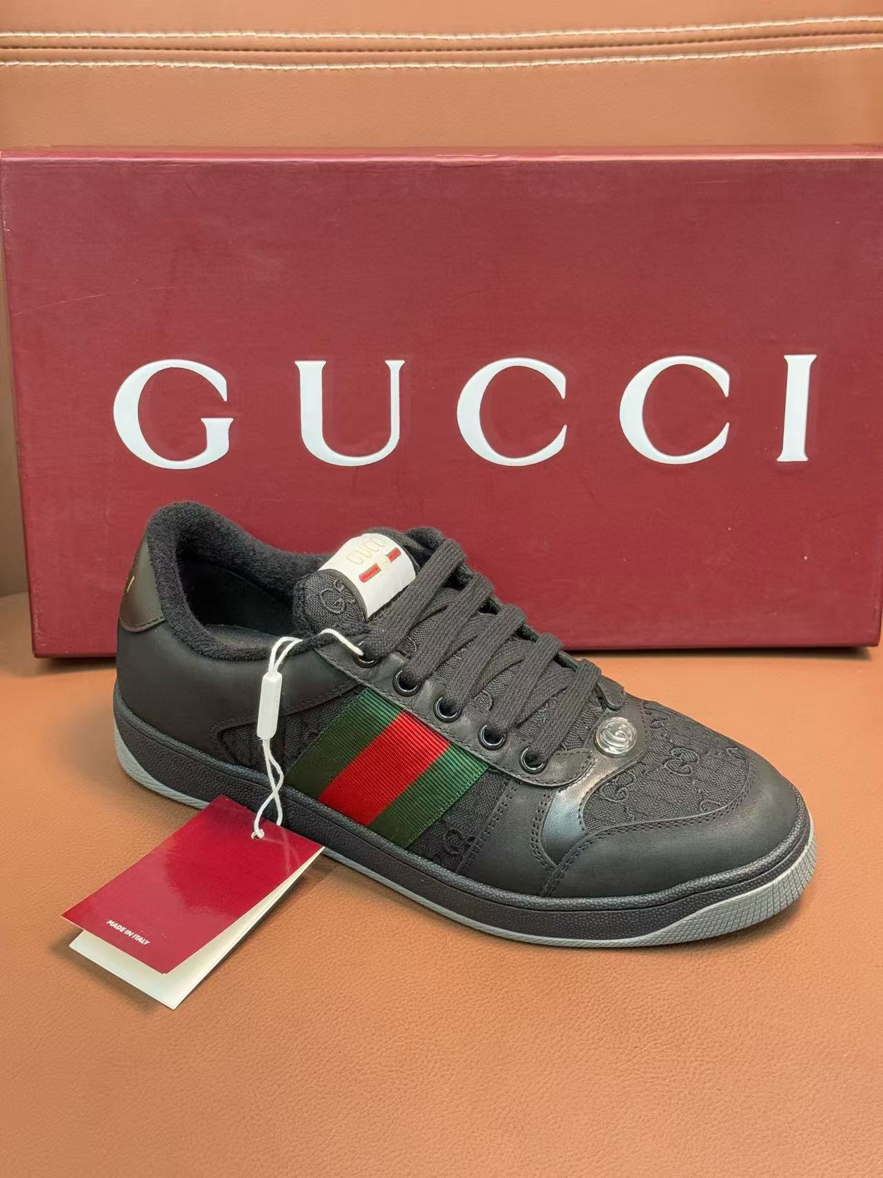 GG Men's GG Screener sneaker Black canvas