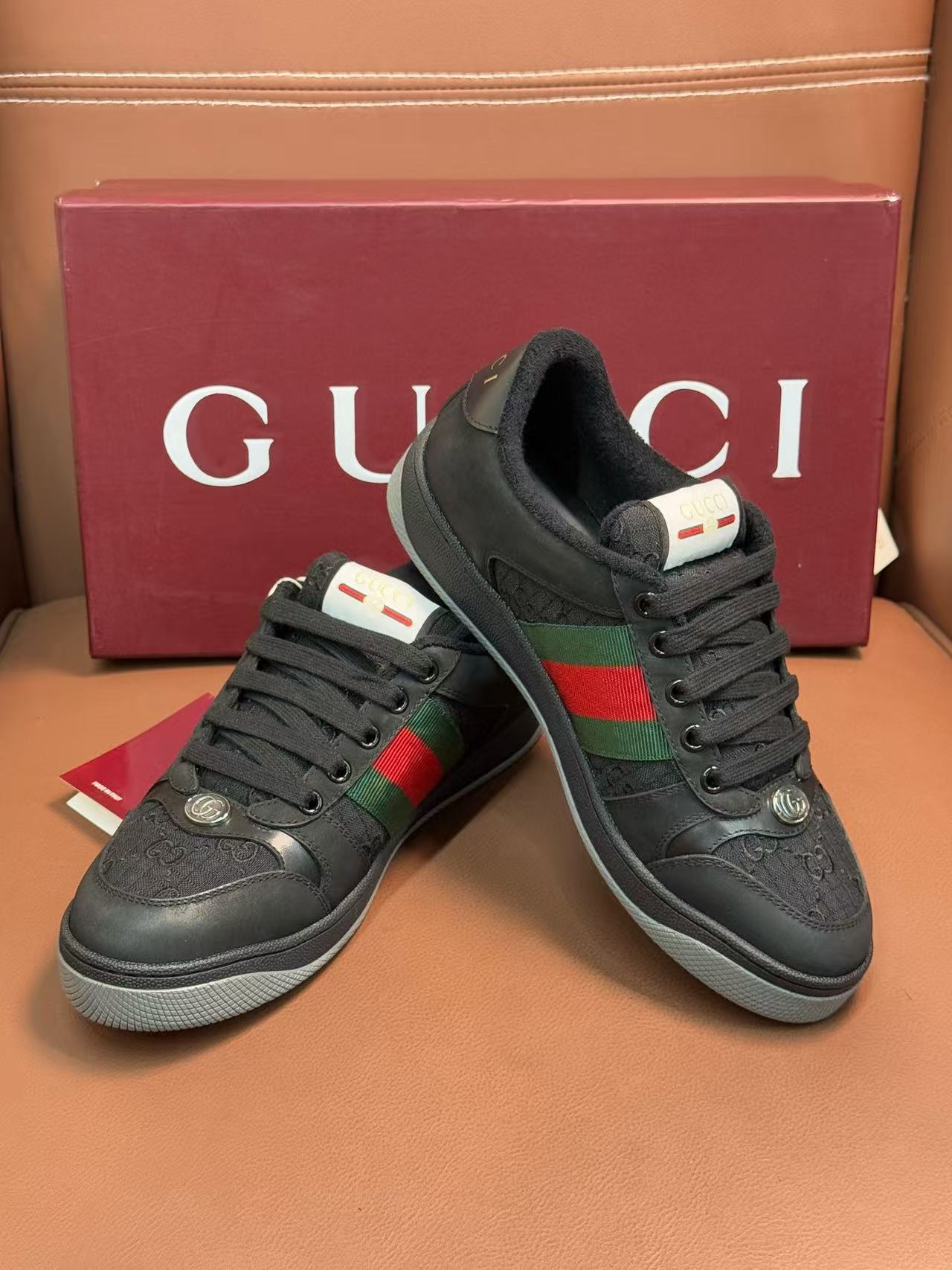 GG Men's GG Screener sneaker Black canvas