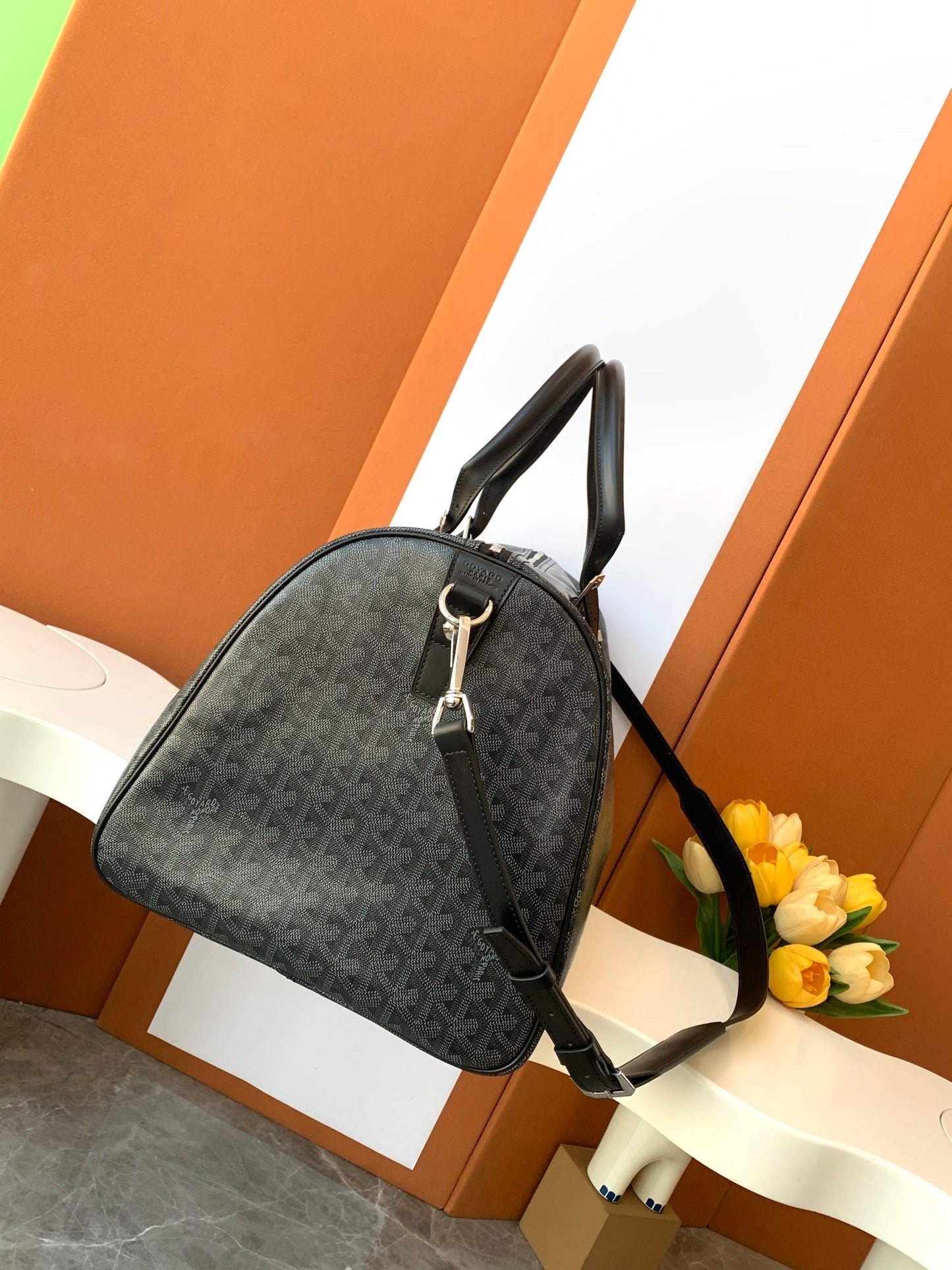 Goyard boston 50 duffle bag jet black