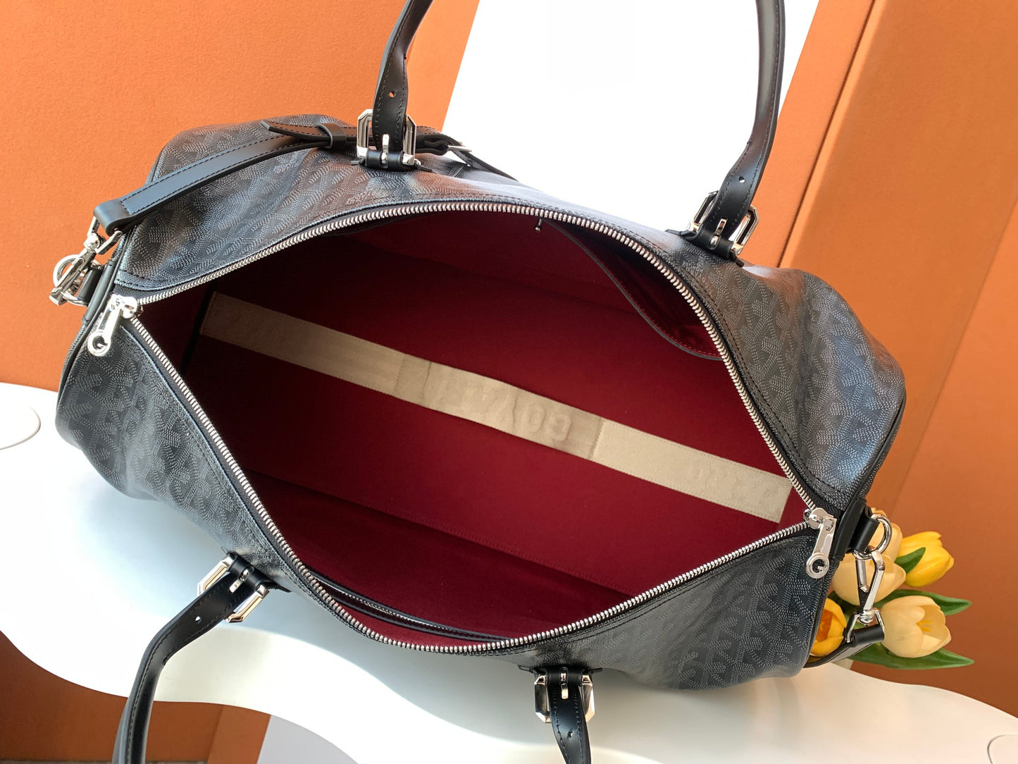 Goyard boston 50 duffle bag jet black