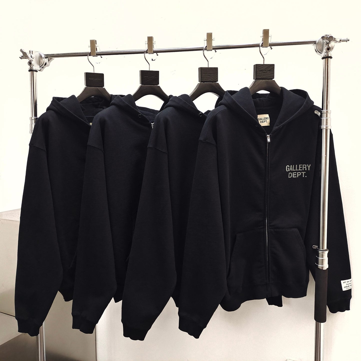 Gallery Dept. 90'S FULL ZIP HOODIE BLACK