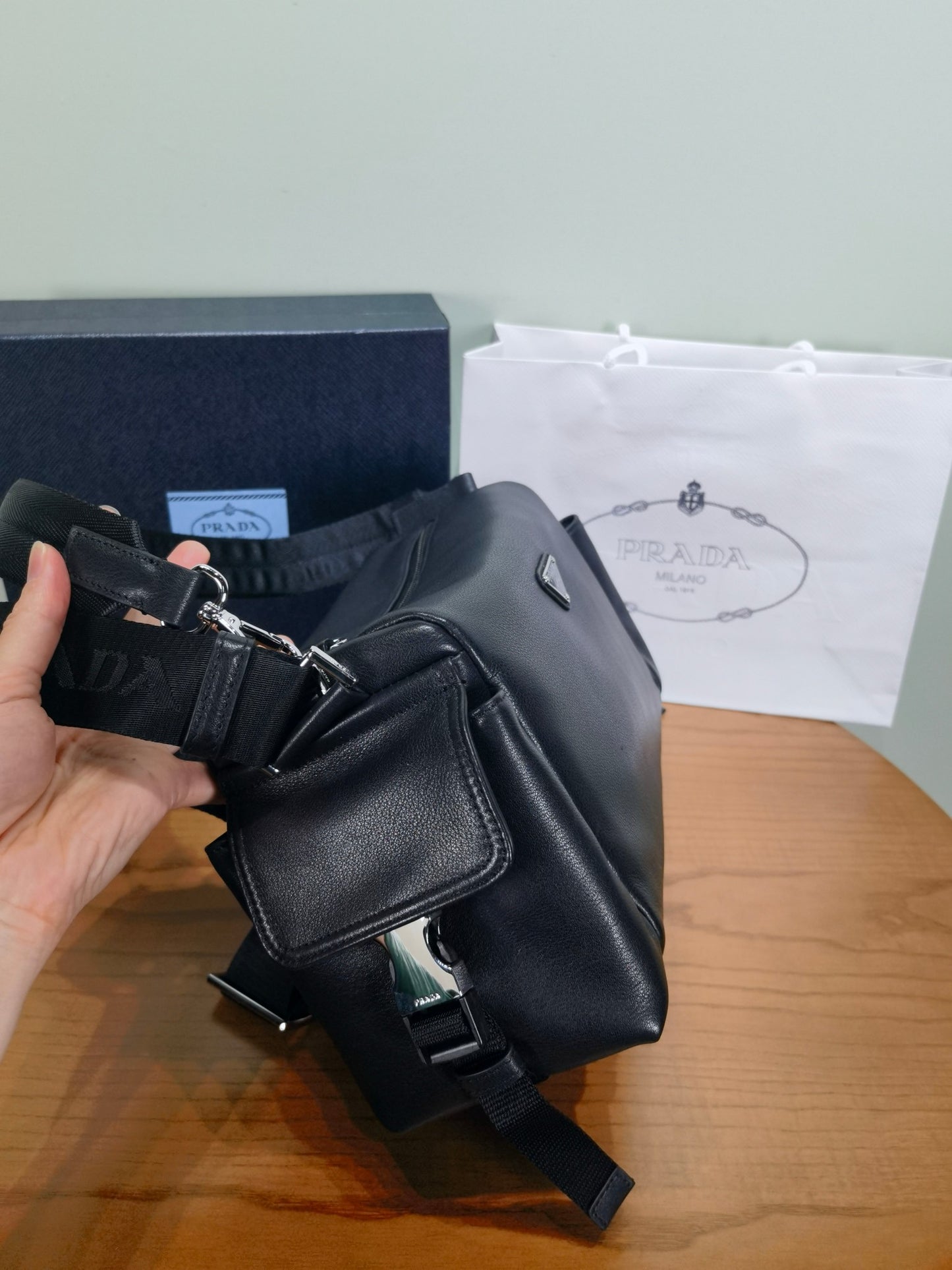 Prada Explore leather bag