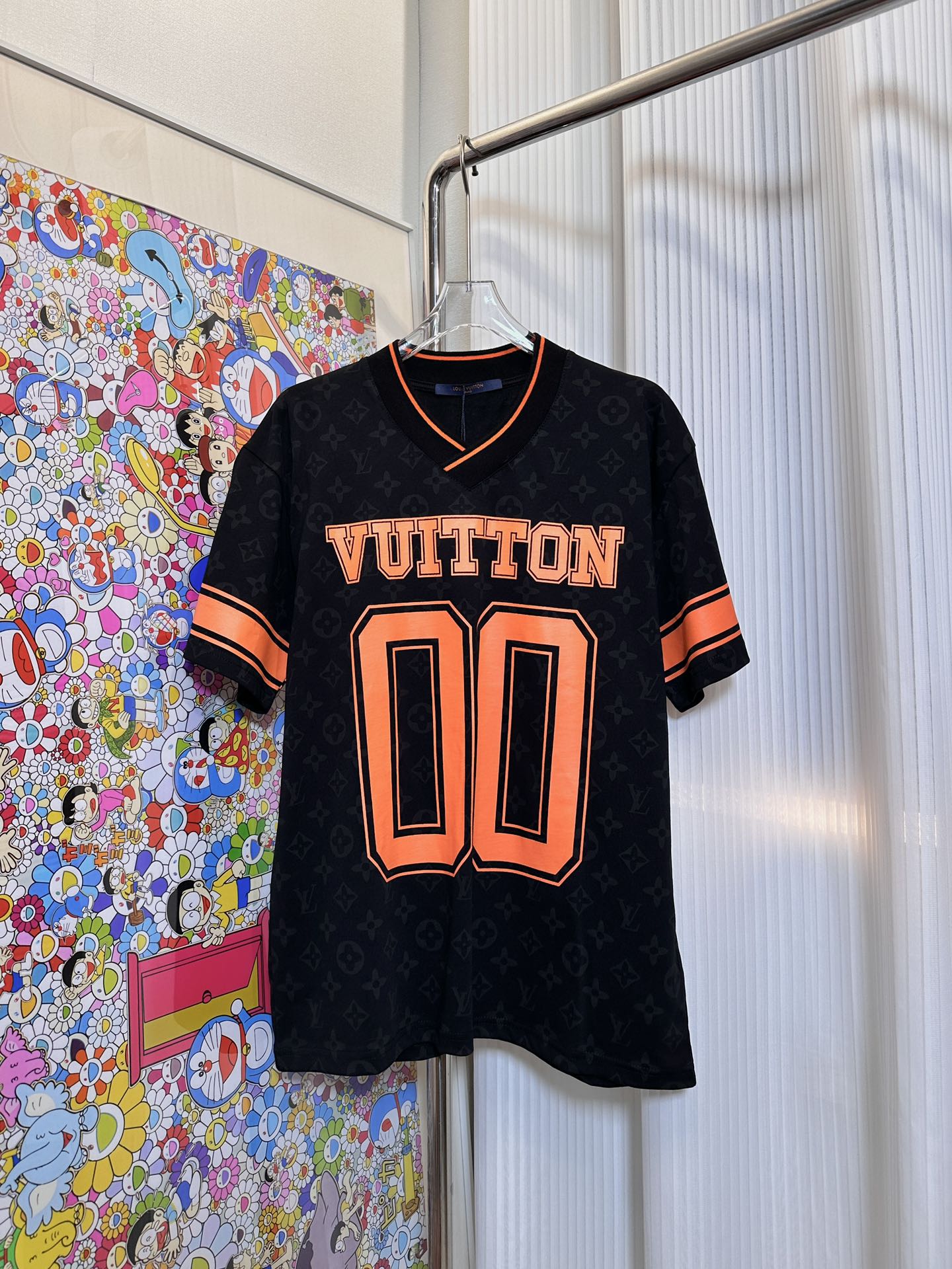 Louis Vuitton Monogram Sporty V-Neck T-Shirt Black