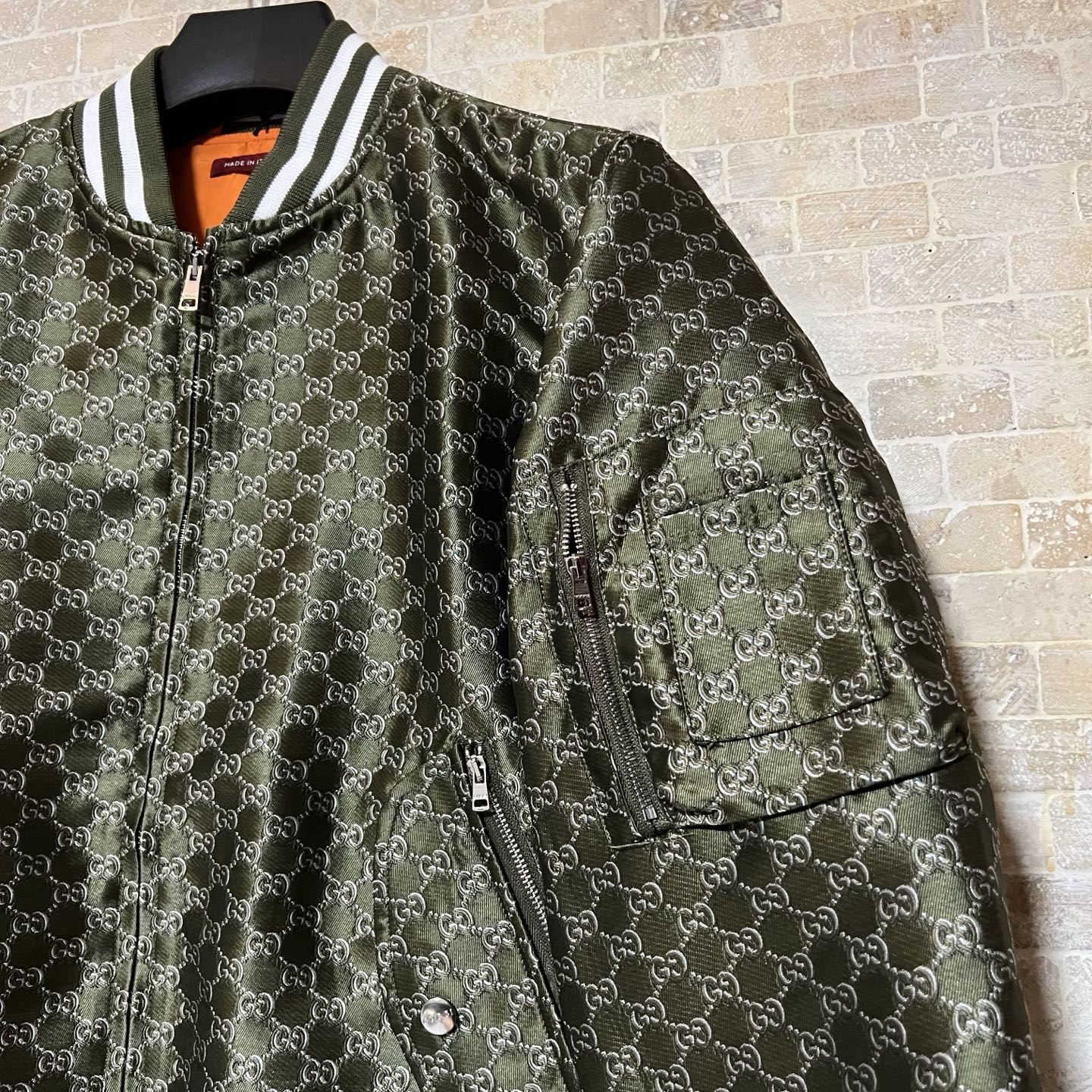 GG Cotton jacquard jacket with GG Shadow