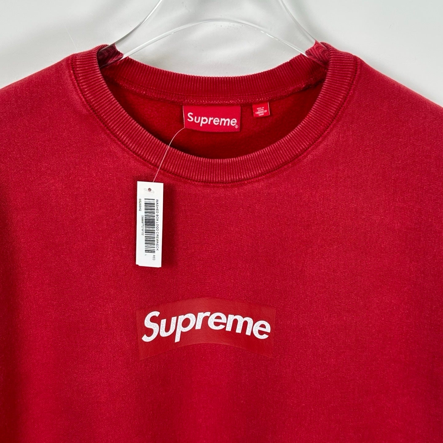 SUP Washed Box Logo Crewneck Sweatshirt