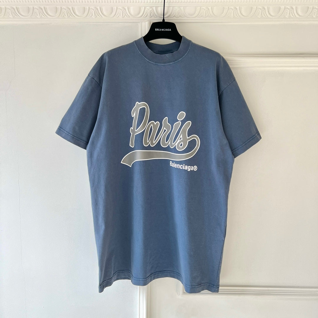 BB ENJOY PARIS T-SHIRT OVERSIZED IN FADED BLUE