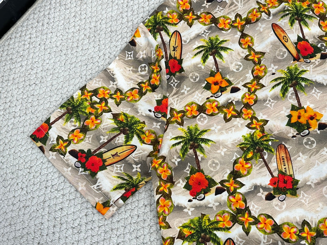 Louis Vuitton Monogram Short-Sleeved Silk Shirt