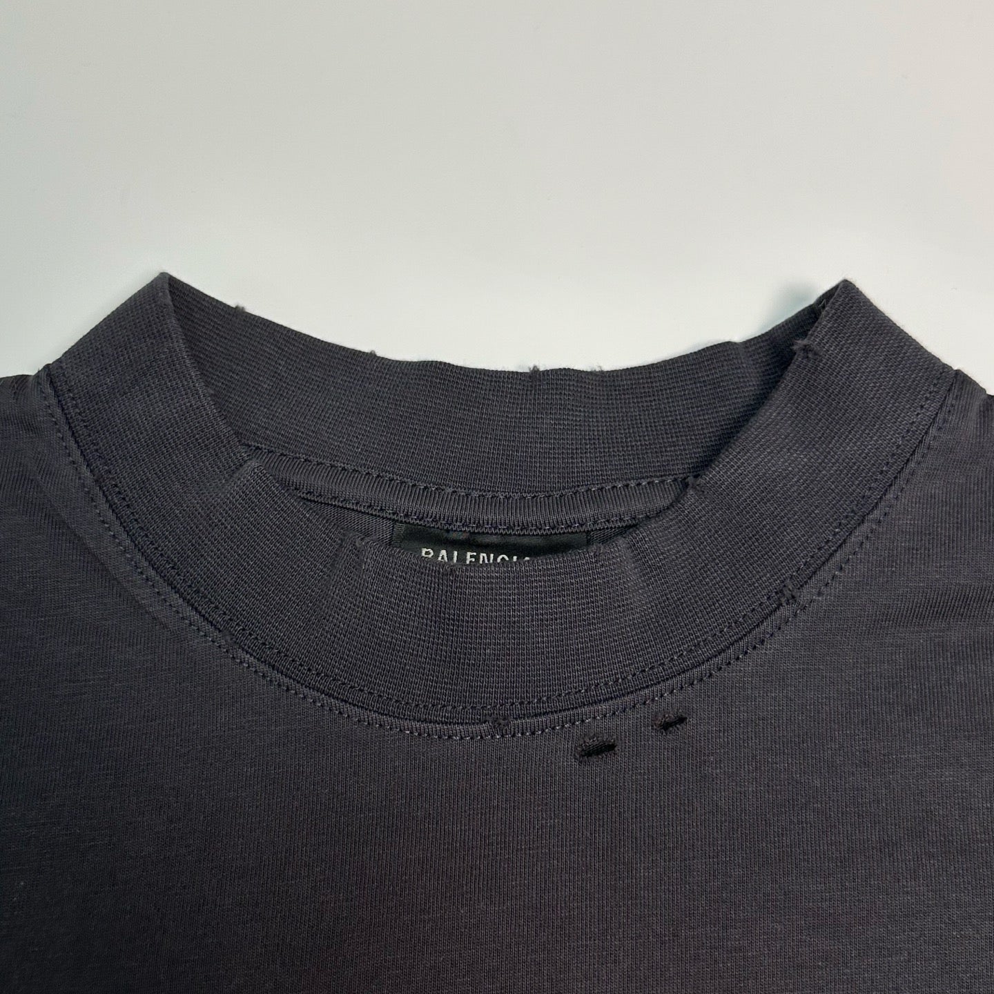 BB Tape type oversized washed black t-shirt
