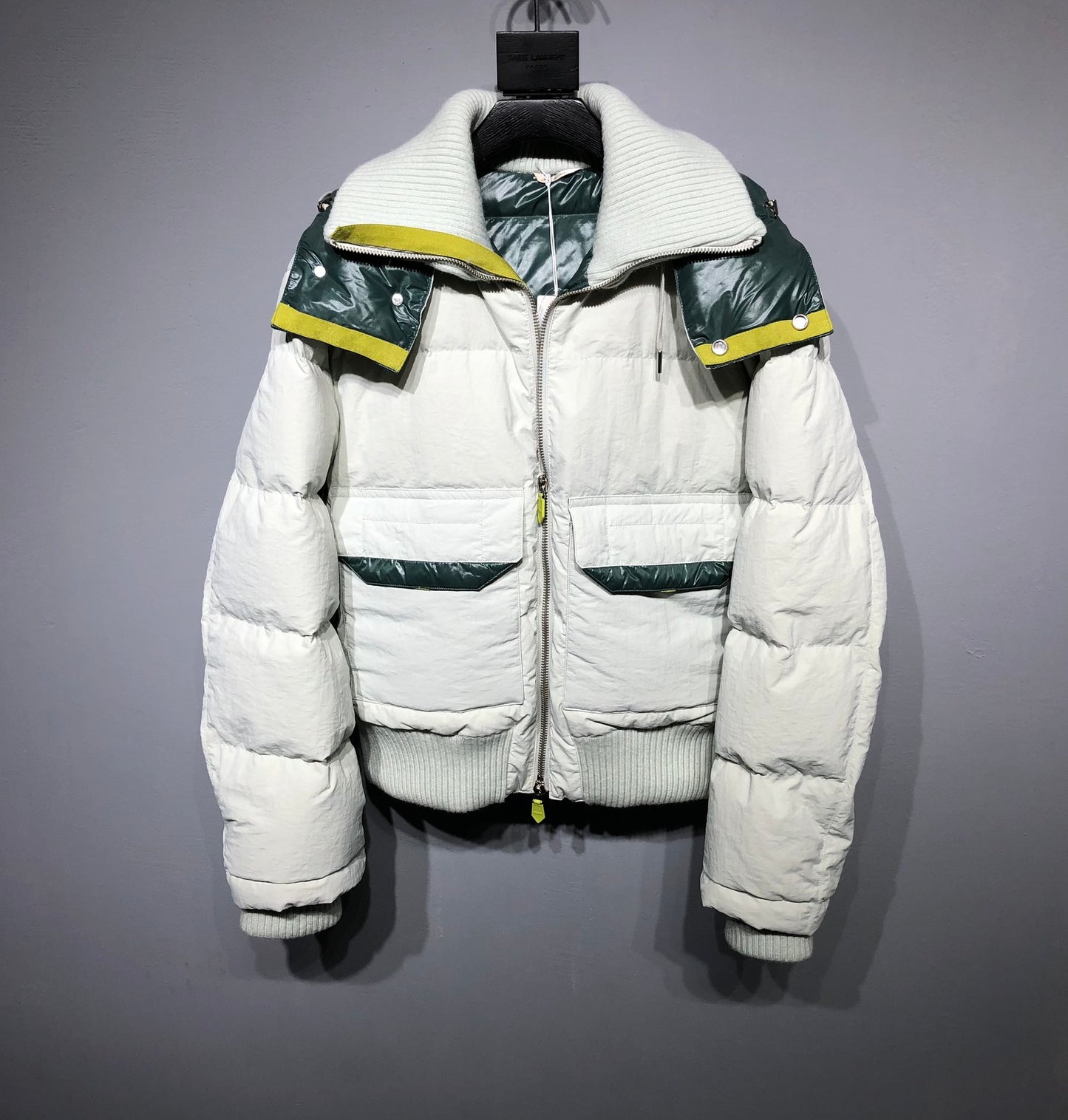 Hermes Quilted rib-trim hooded jacket