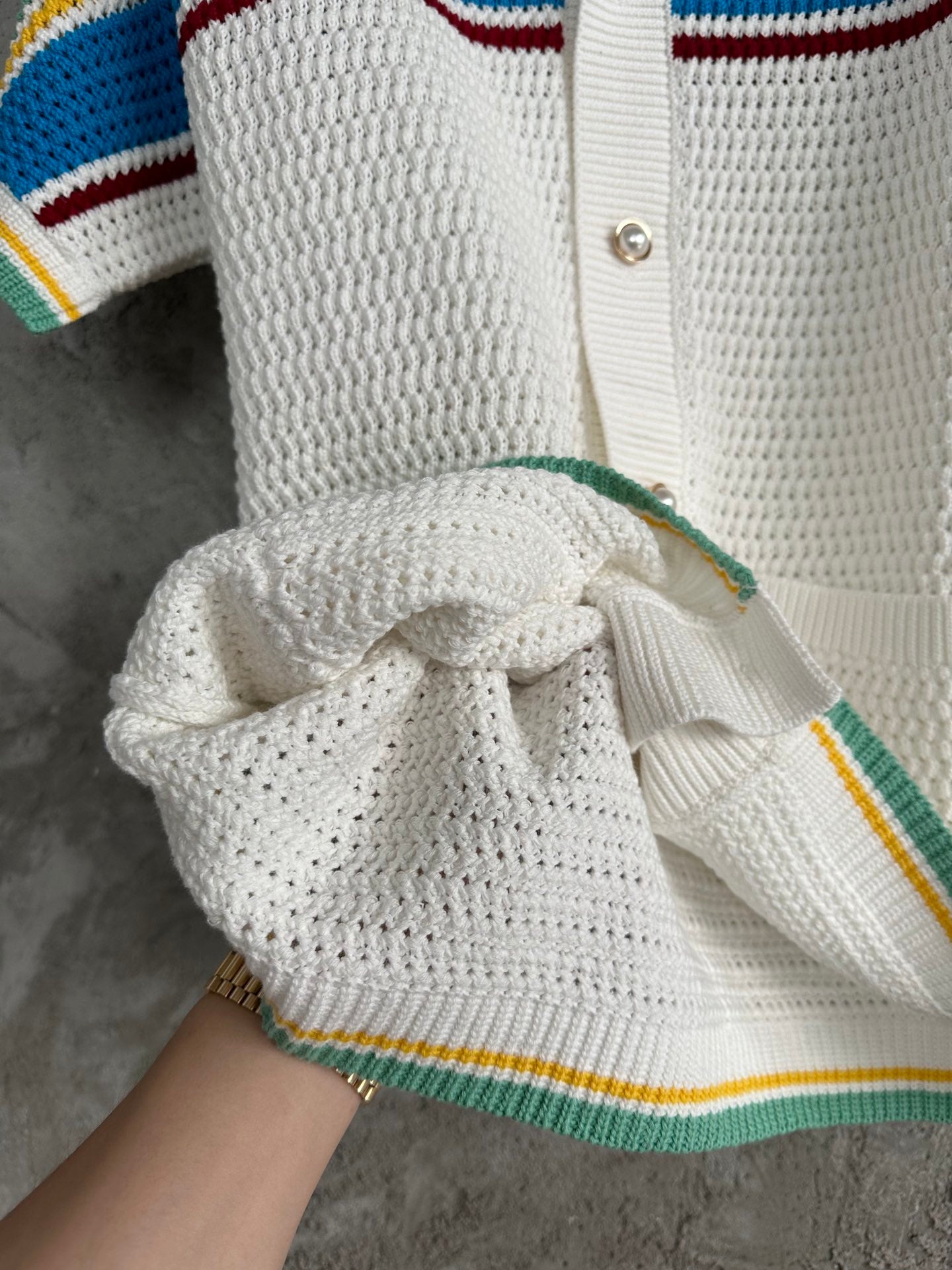 Casablanca CROCHET TENNIS SHIRT WHITE
