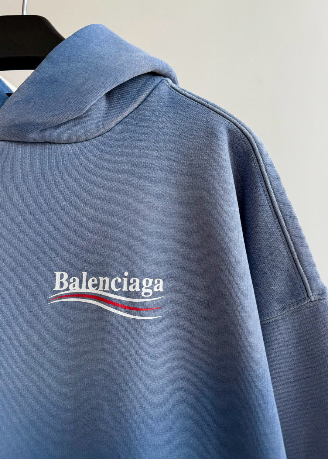 BB Men's Political Campaign Hoodie Medium Fit in Faded Blue