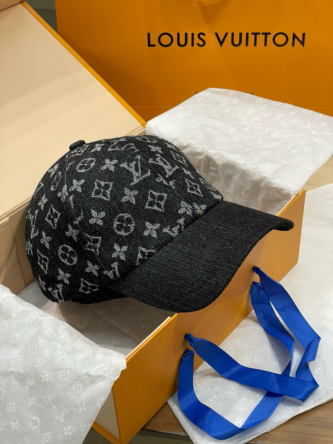LV Denim monogram cap