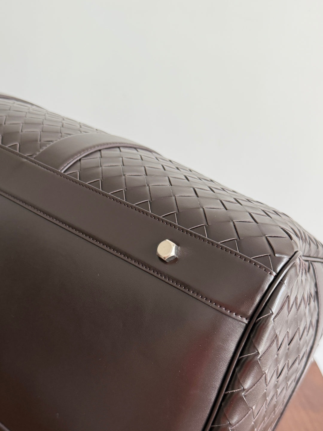 Bottega Veneta Intrecciato Cabin Duffle borwn leather