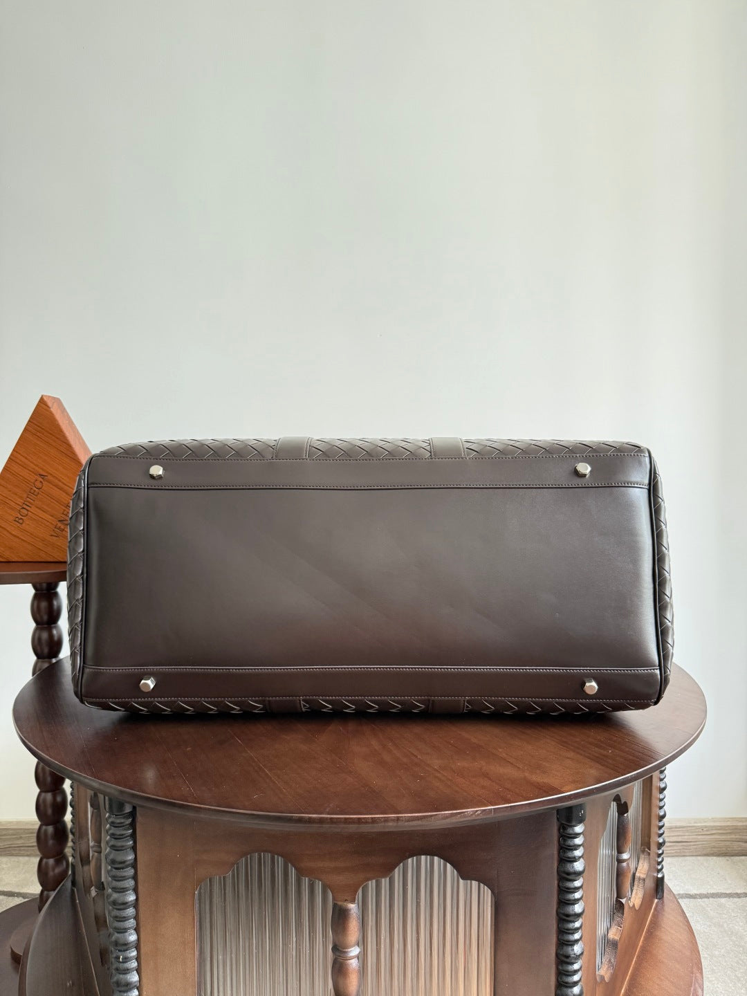 Bottega Veneta Intrecciato Cabin Duffle borwn leather
