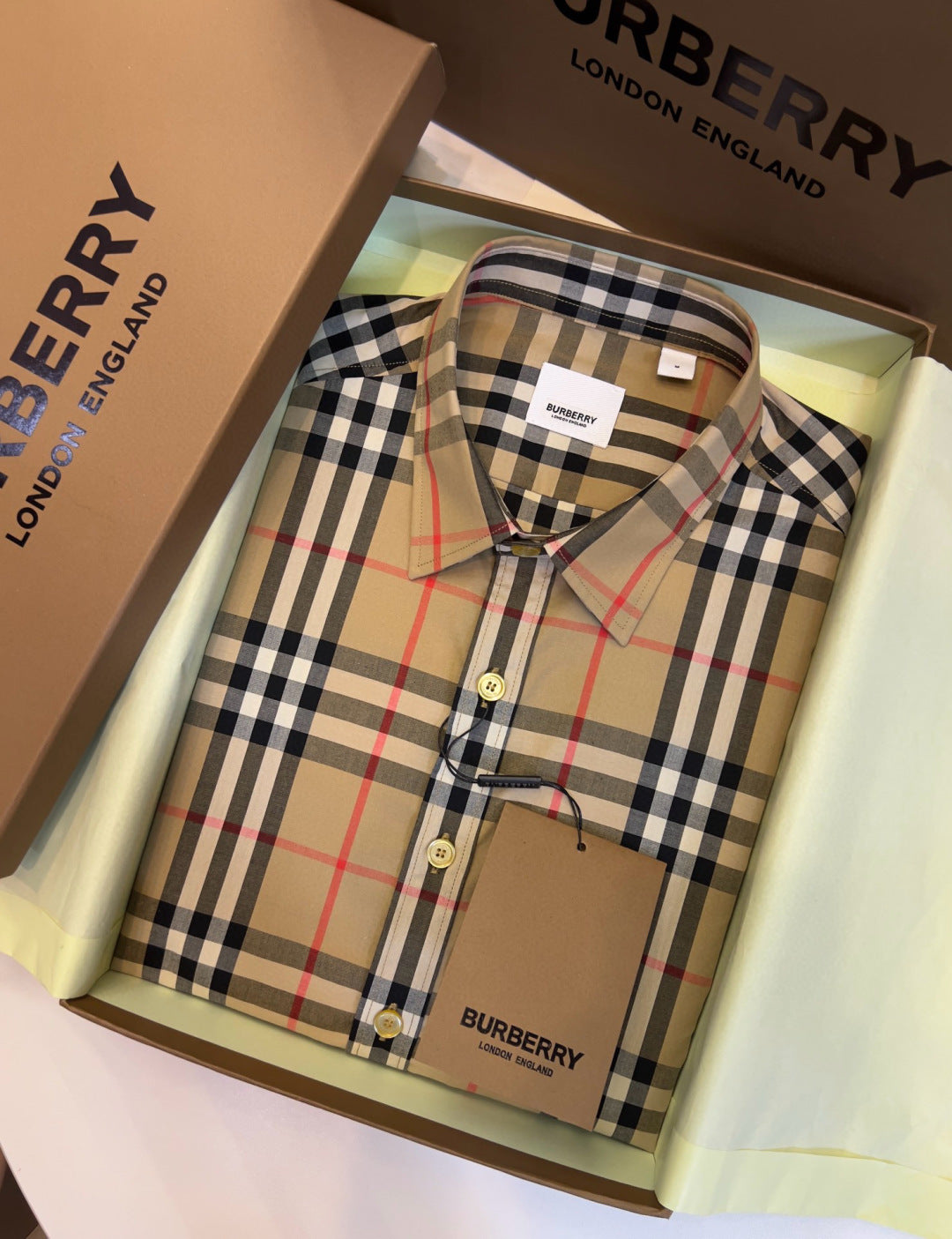 Burberry check s/l shirt