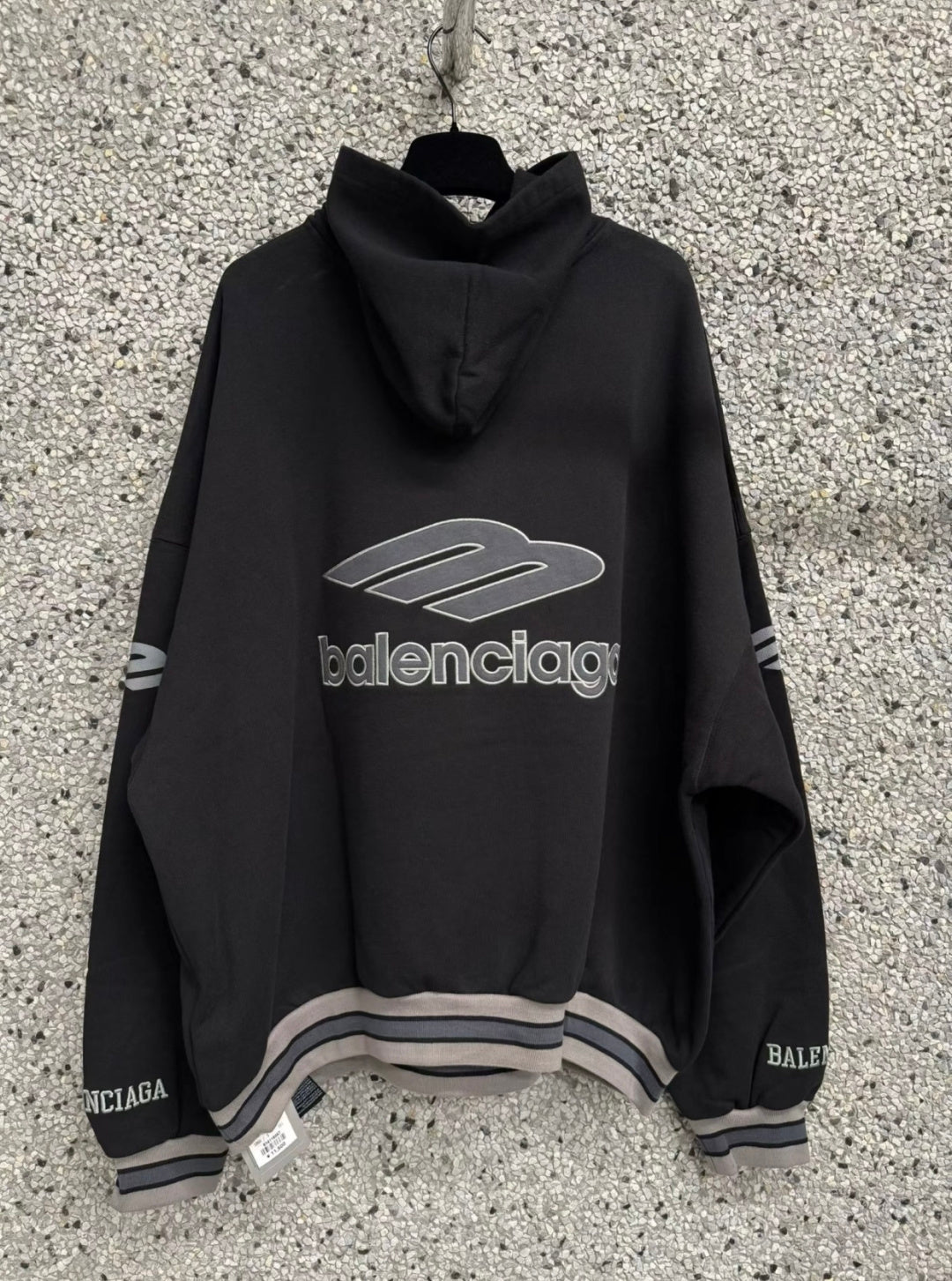 BB Men's 3b Football Polo Hoodie in Black/anthracite