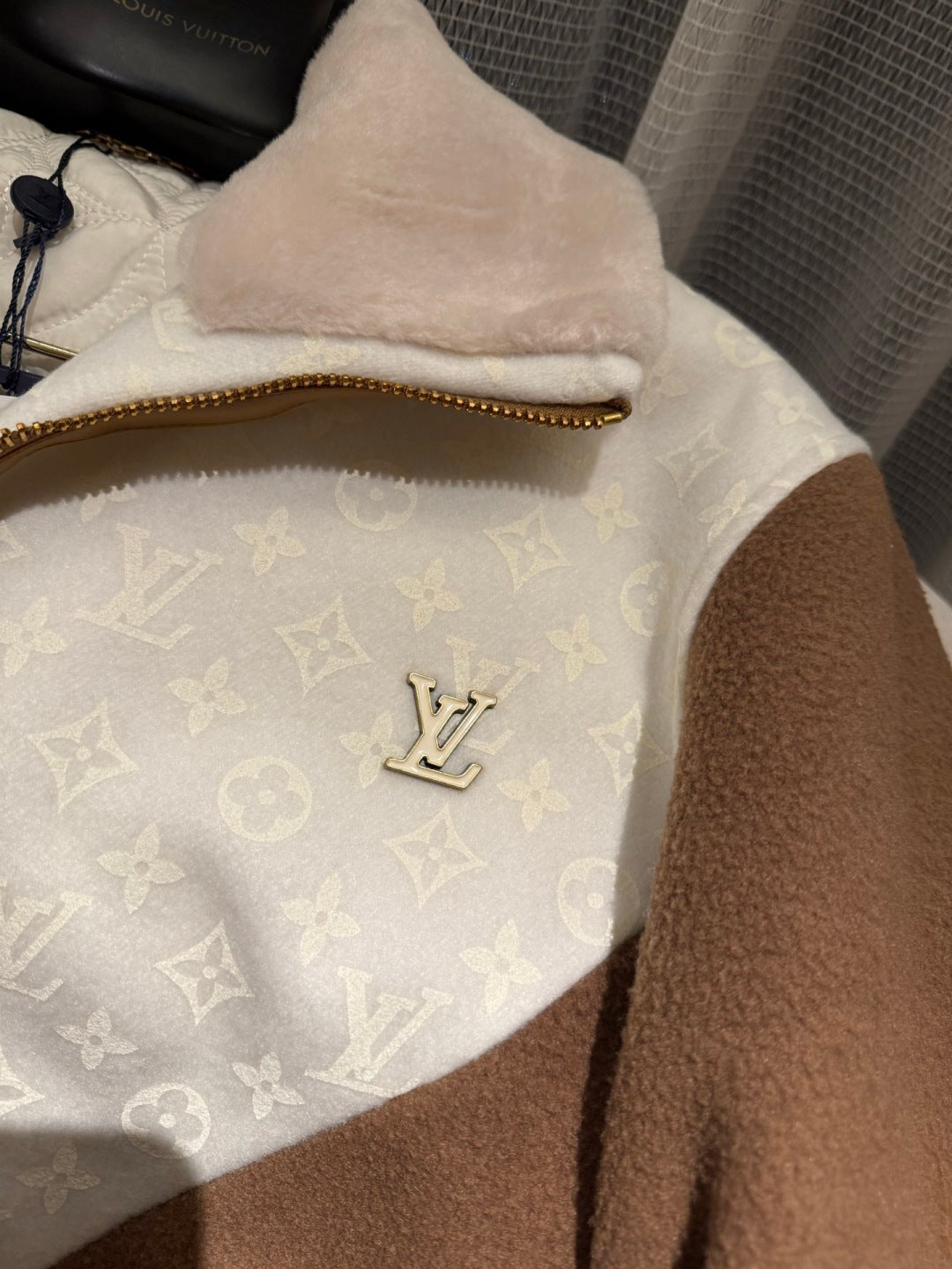LV Monogram Blouson With Shearling Collar Jacket 1AJBD1