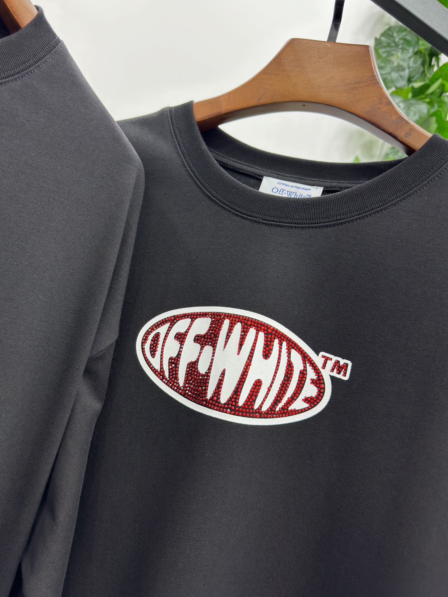 Off-White Crystal Round Logo Over Short-Sleeve Tee 'Black/White'