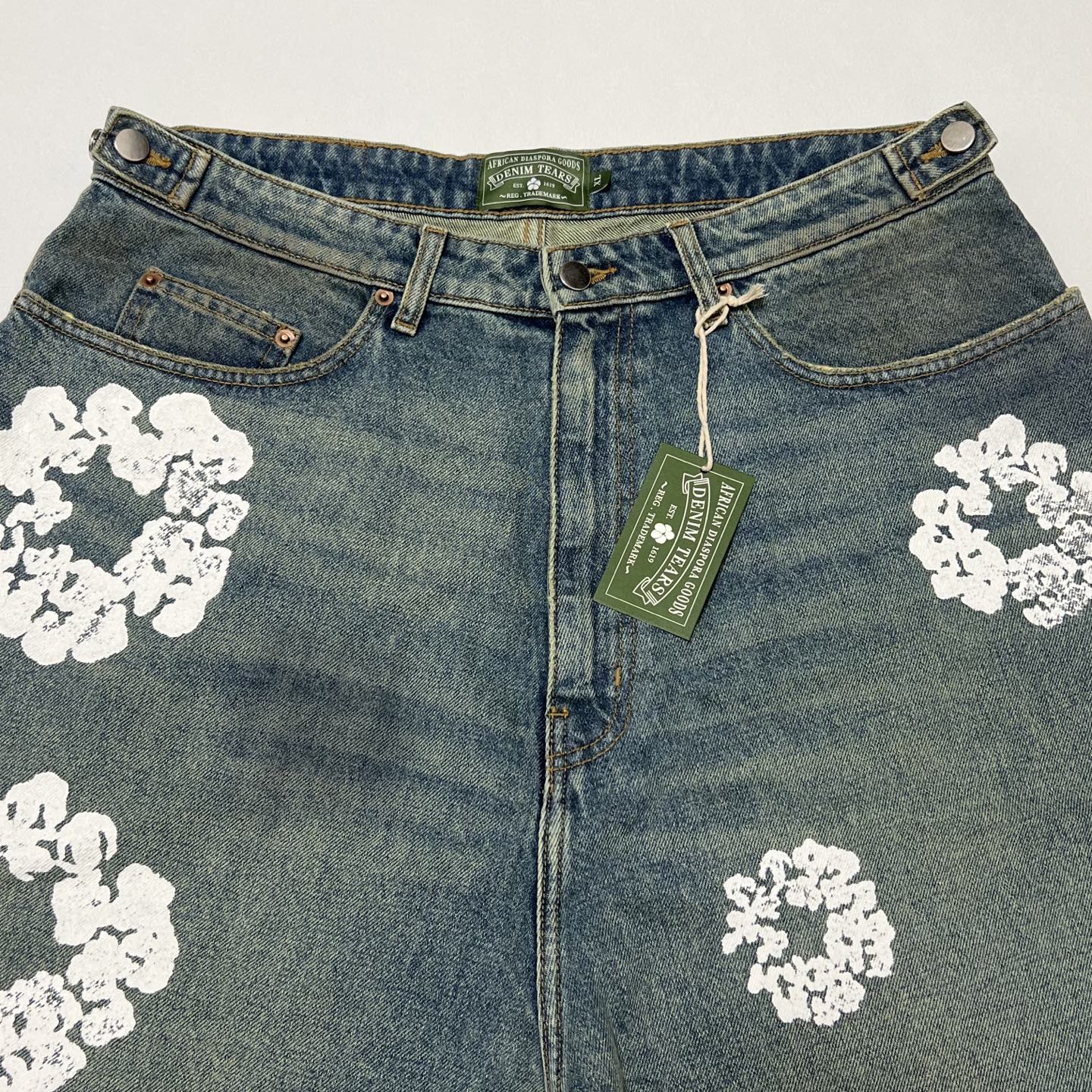 Denim Tears ripped denim shorts
