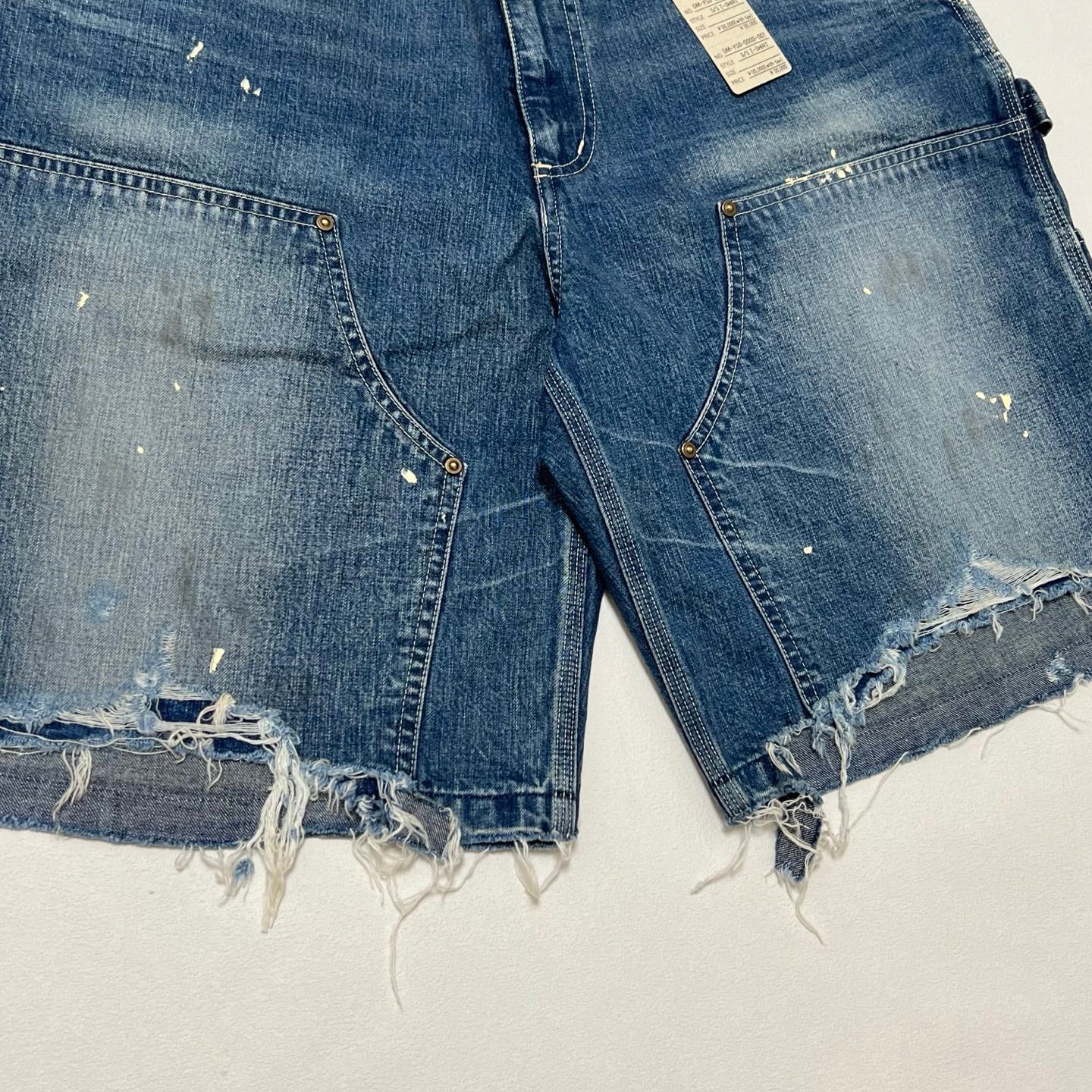 Saint Michael distressed denim shorts
