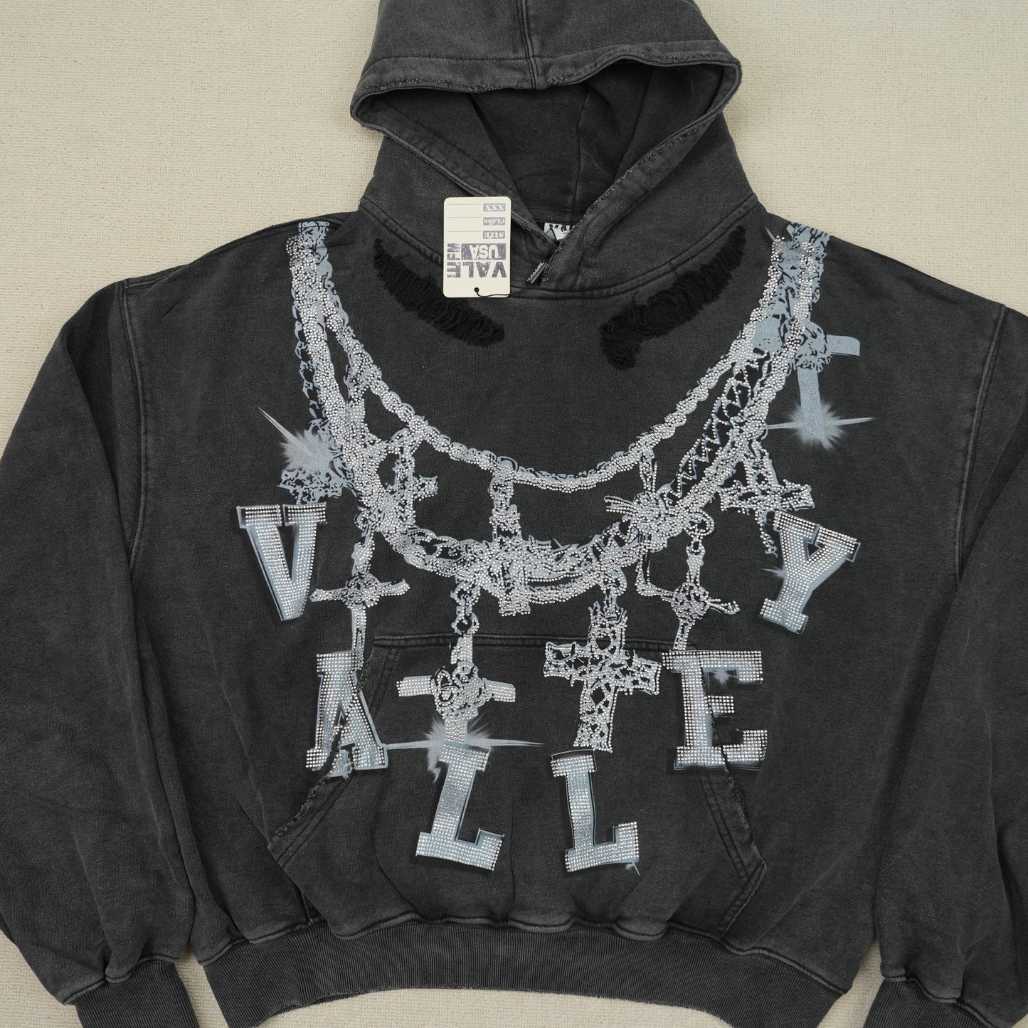 Vale Forever Big Chain Bling Black Hoodie