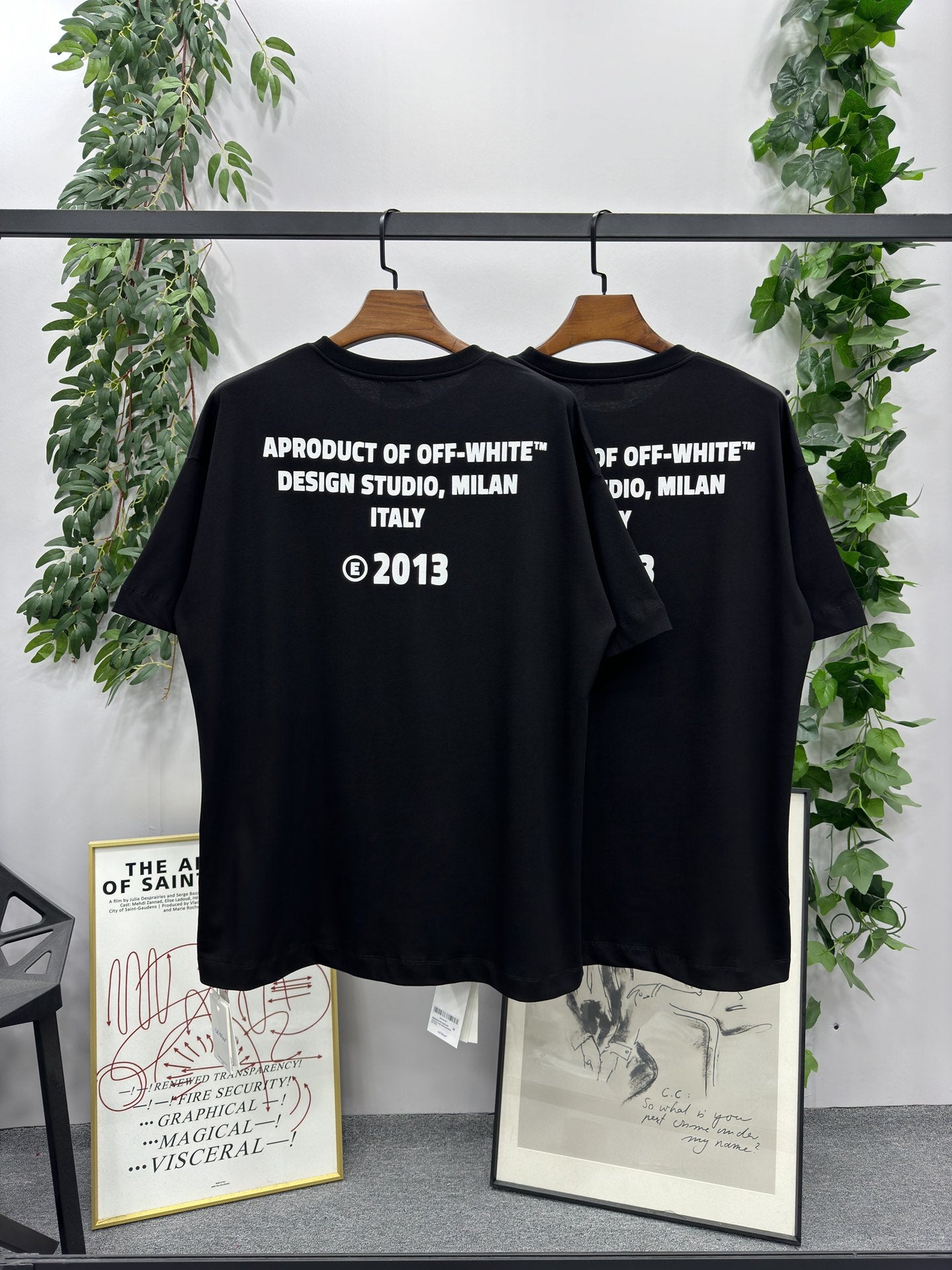 Off-White Crystal Round Logo Over Short-Sleeve Tee 'Black/White'