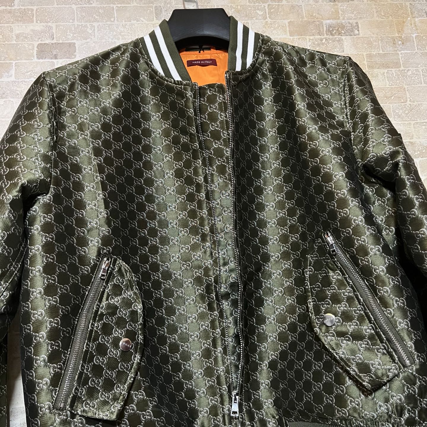 GG Cotton jacquard jacket with GG Shadow