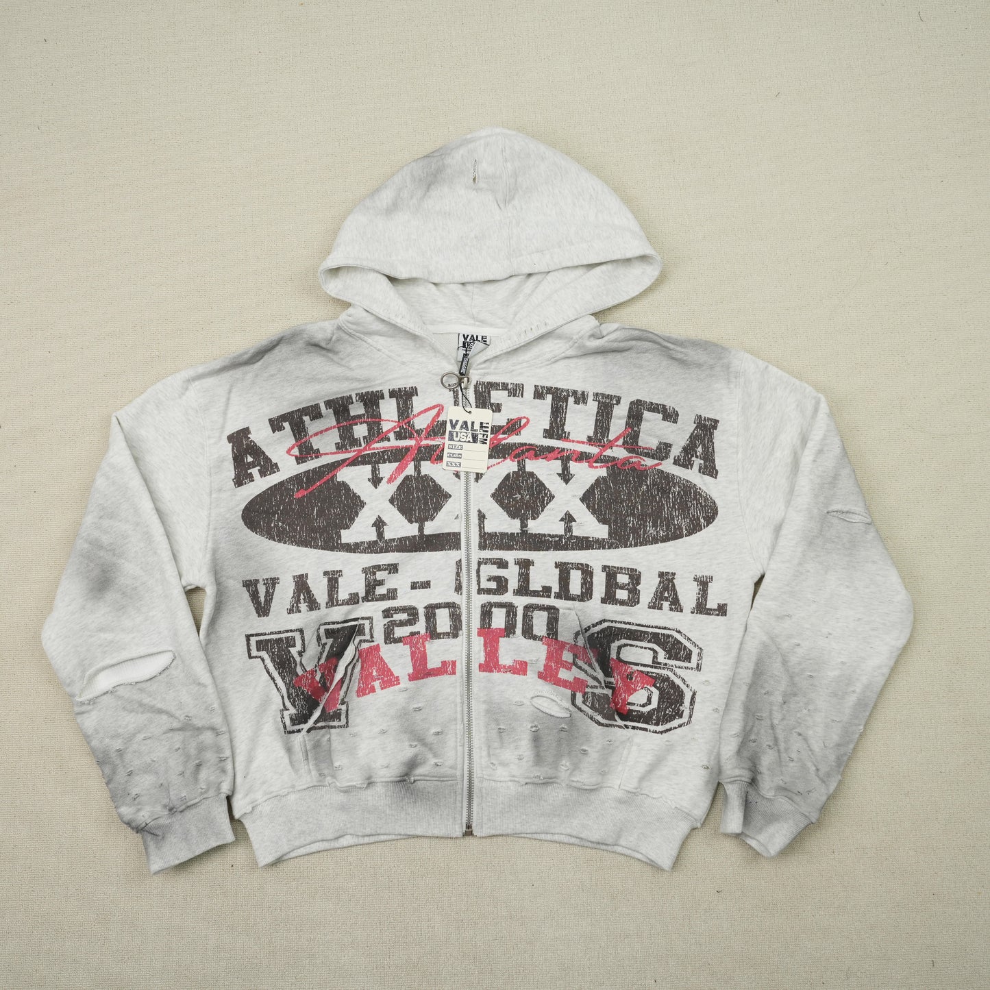 Vale Forever "destroyer" zip hoodie
