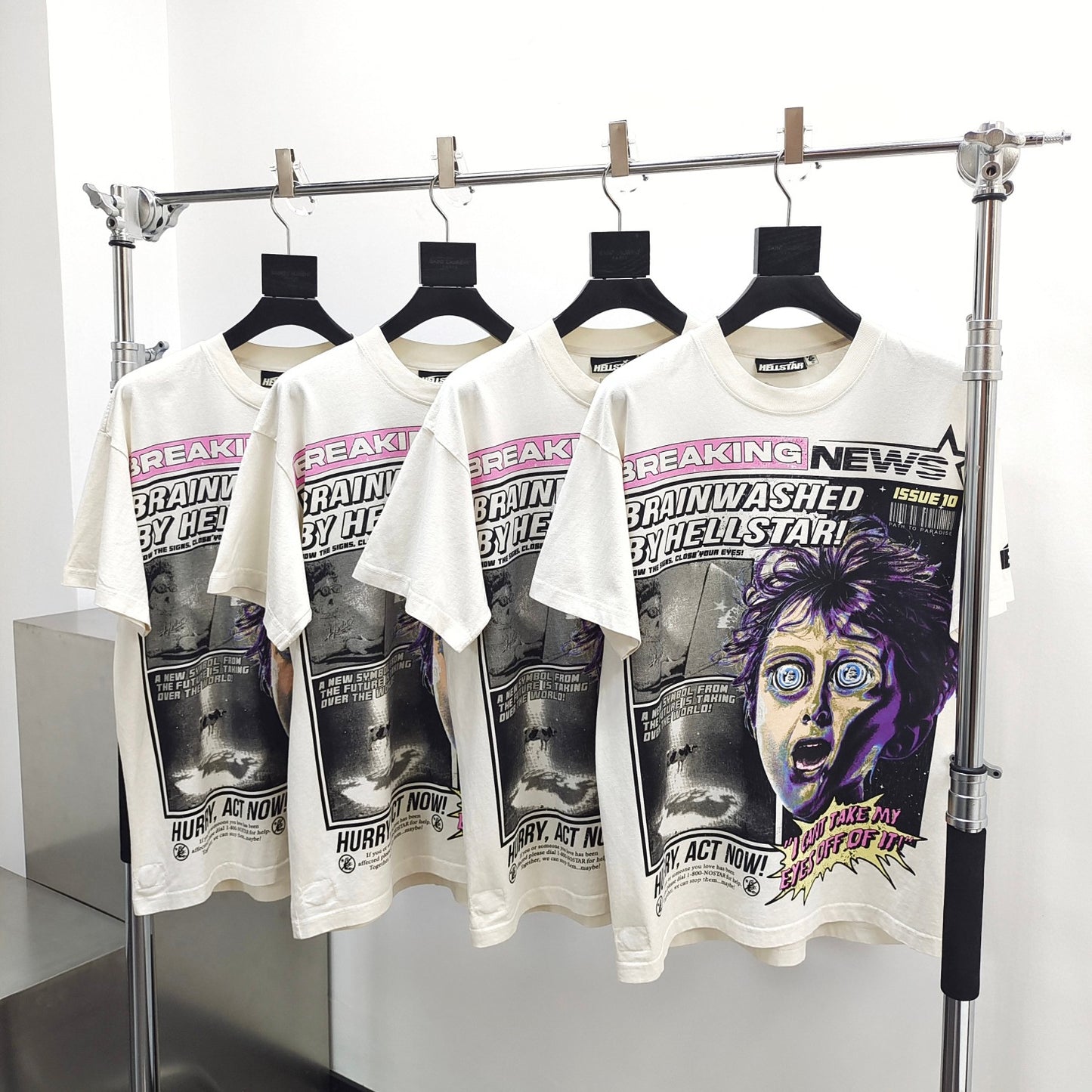 Hellstar Breaking News T-Shirt 'White'