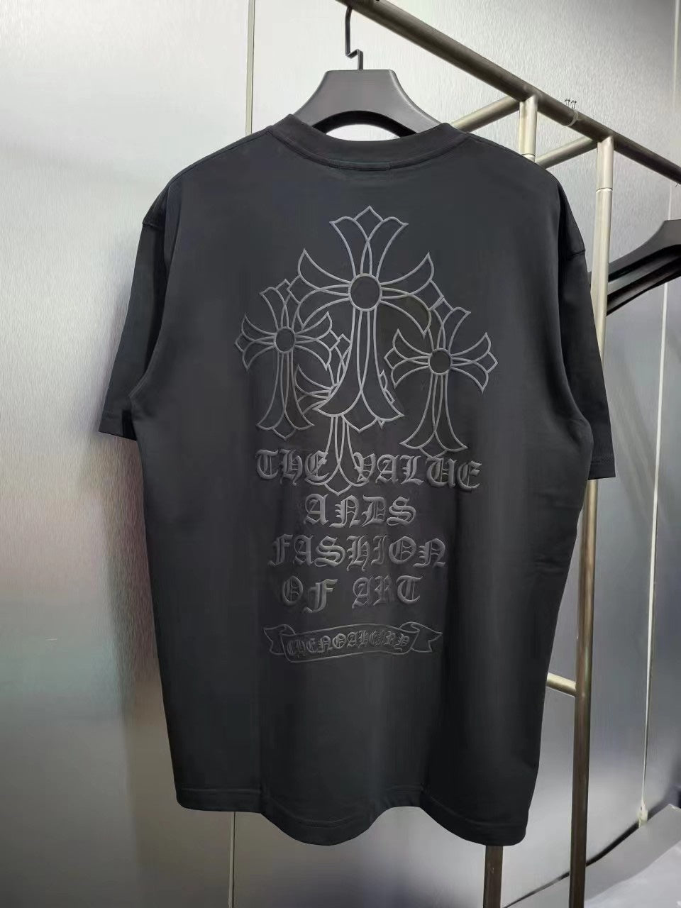 Chrome Hearts black on black cross t-shirt