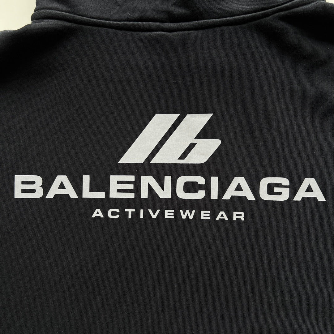 Balenciaga ACTIVEWEAR HOODIE OVERSIZED IN BLACK