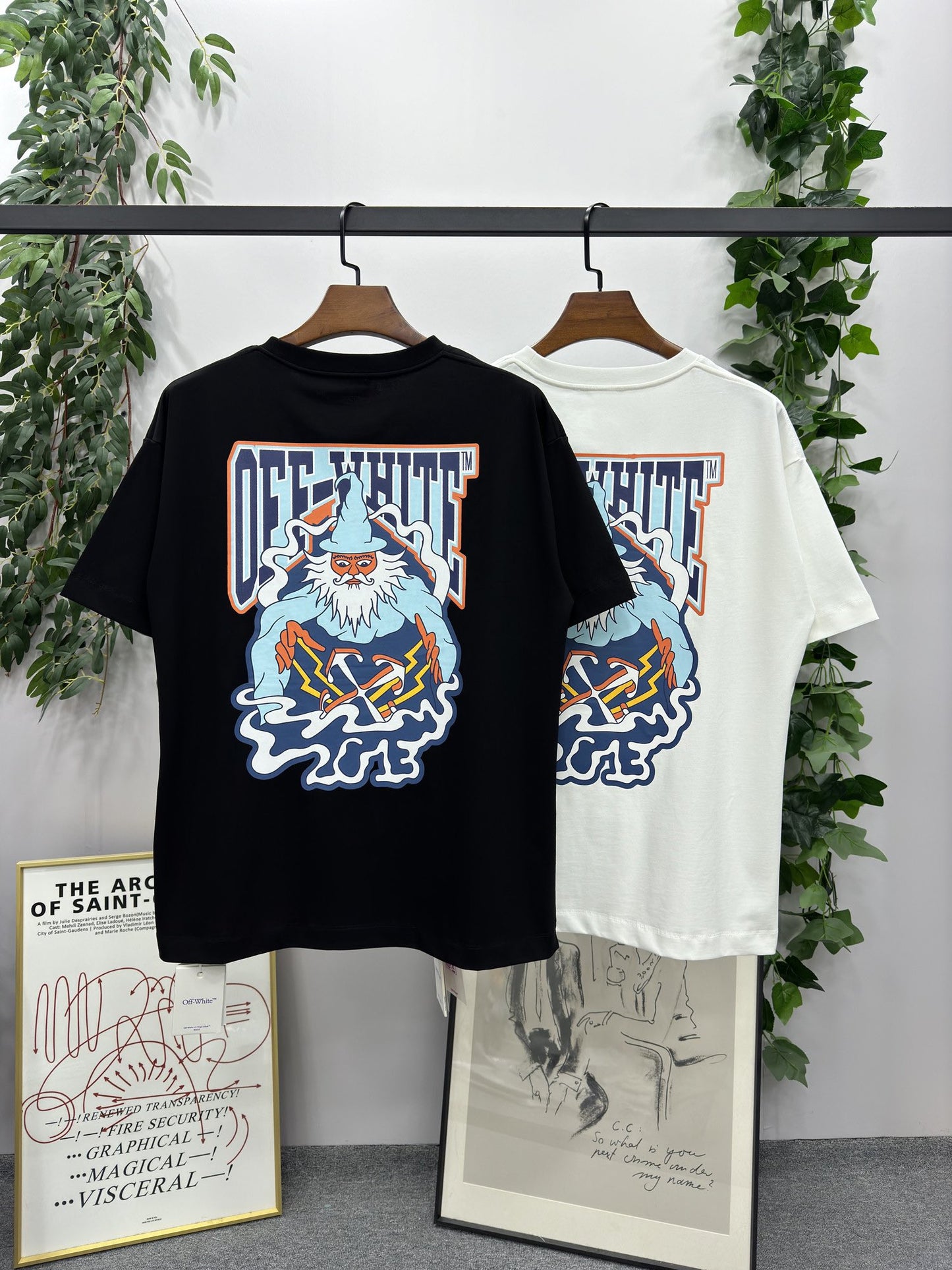OW white wizard skate s/s tee