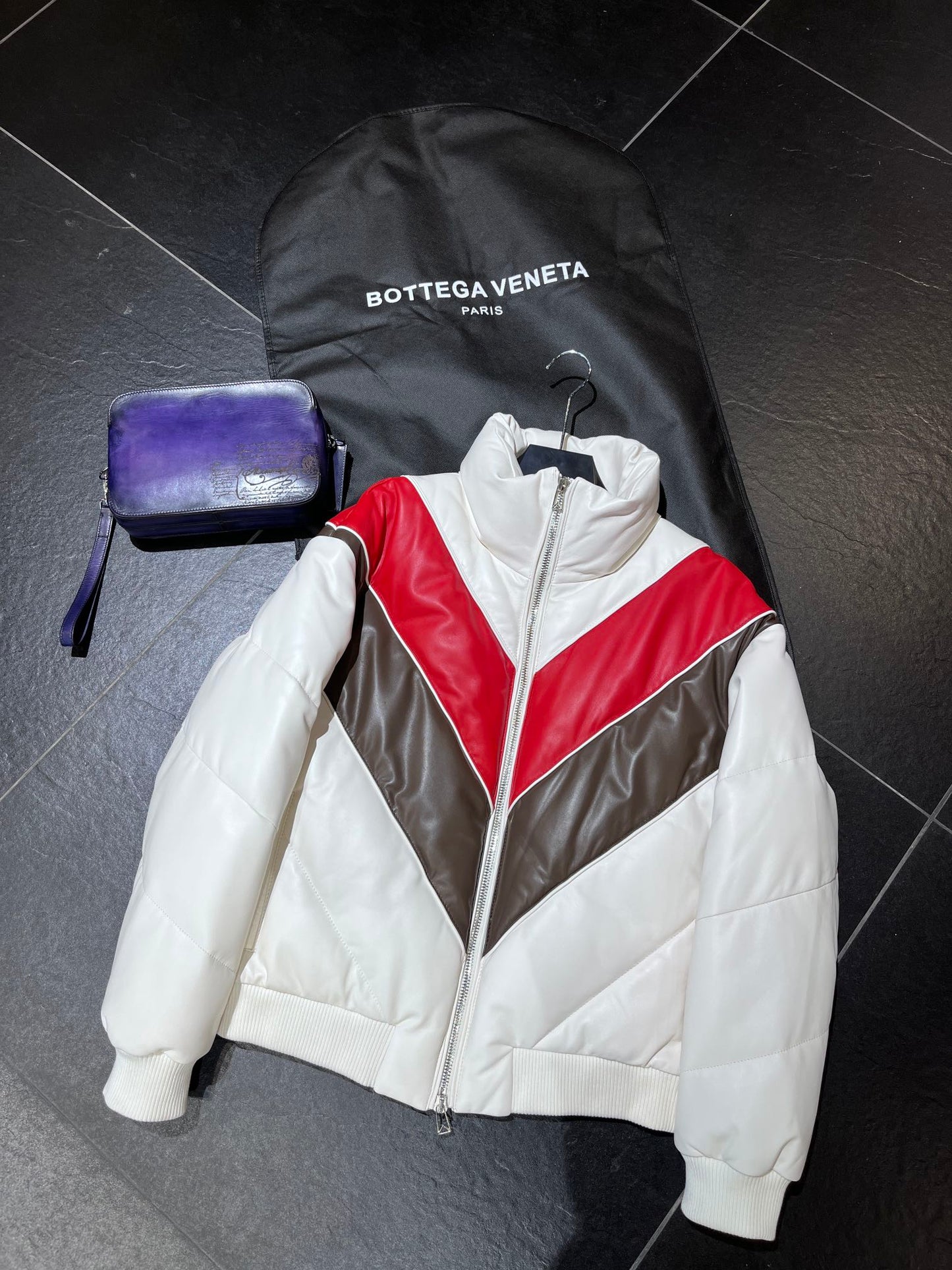 Bottega Veneta leather puffer jacket