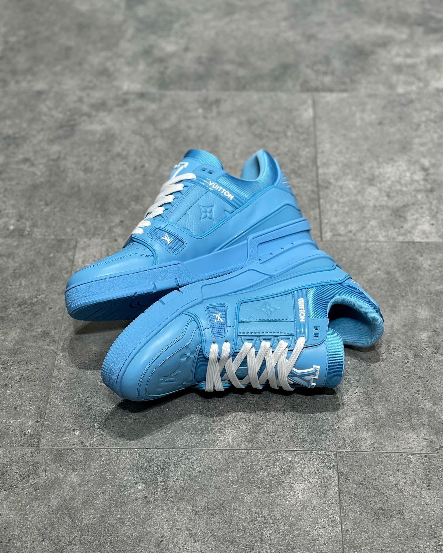 LV Trainer 'Embossed Monogram - Blue'