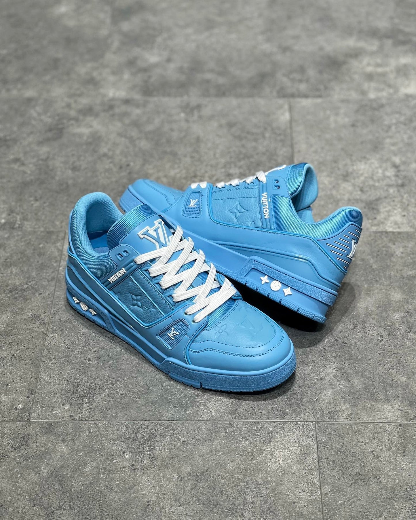 LV Trainer 'Embossed Monogram - Blue'
