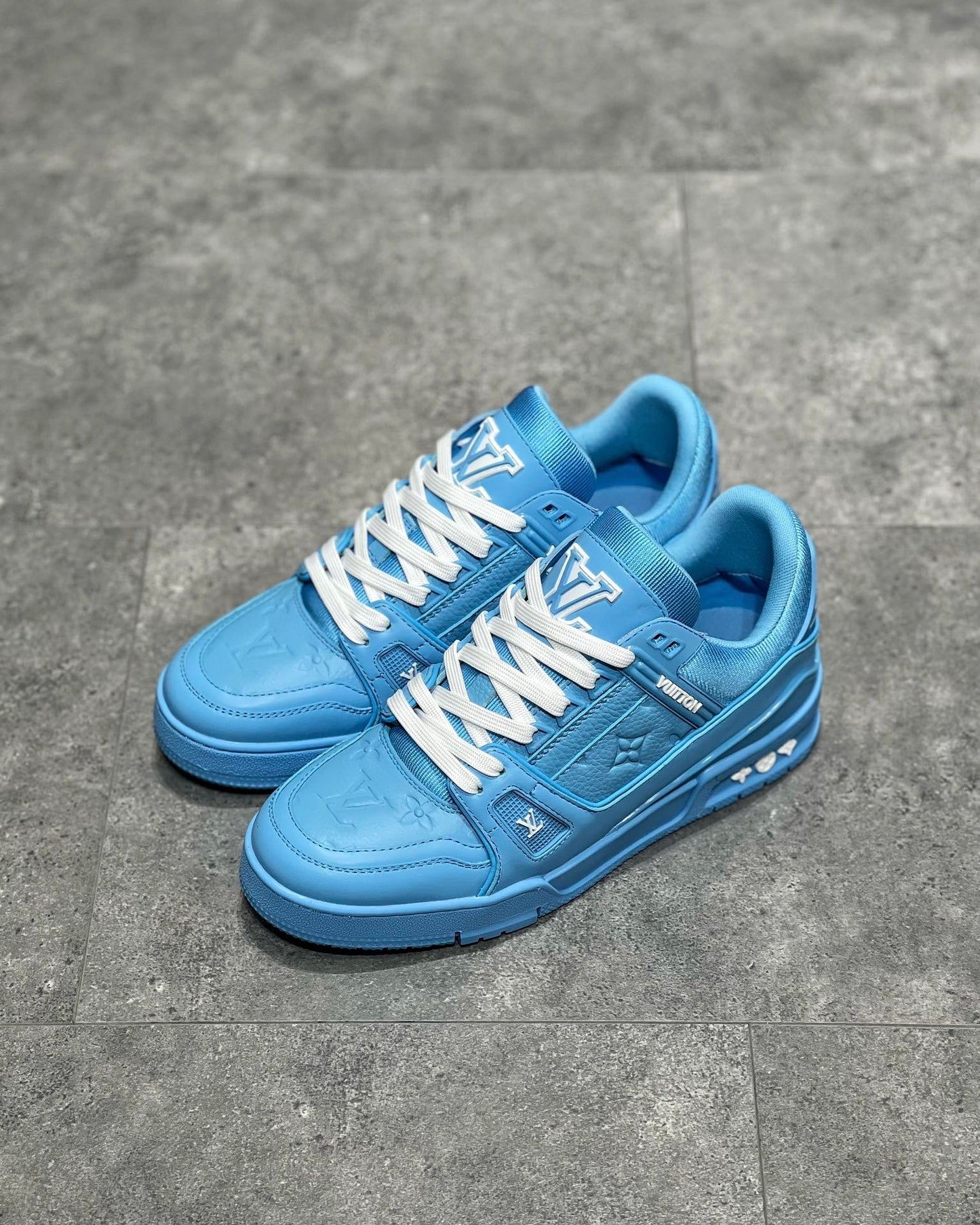 LV Trainer 'Embossed Monogram - Blue'