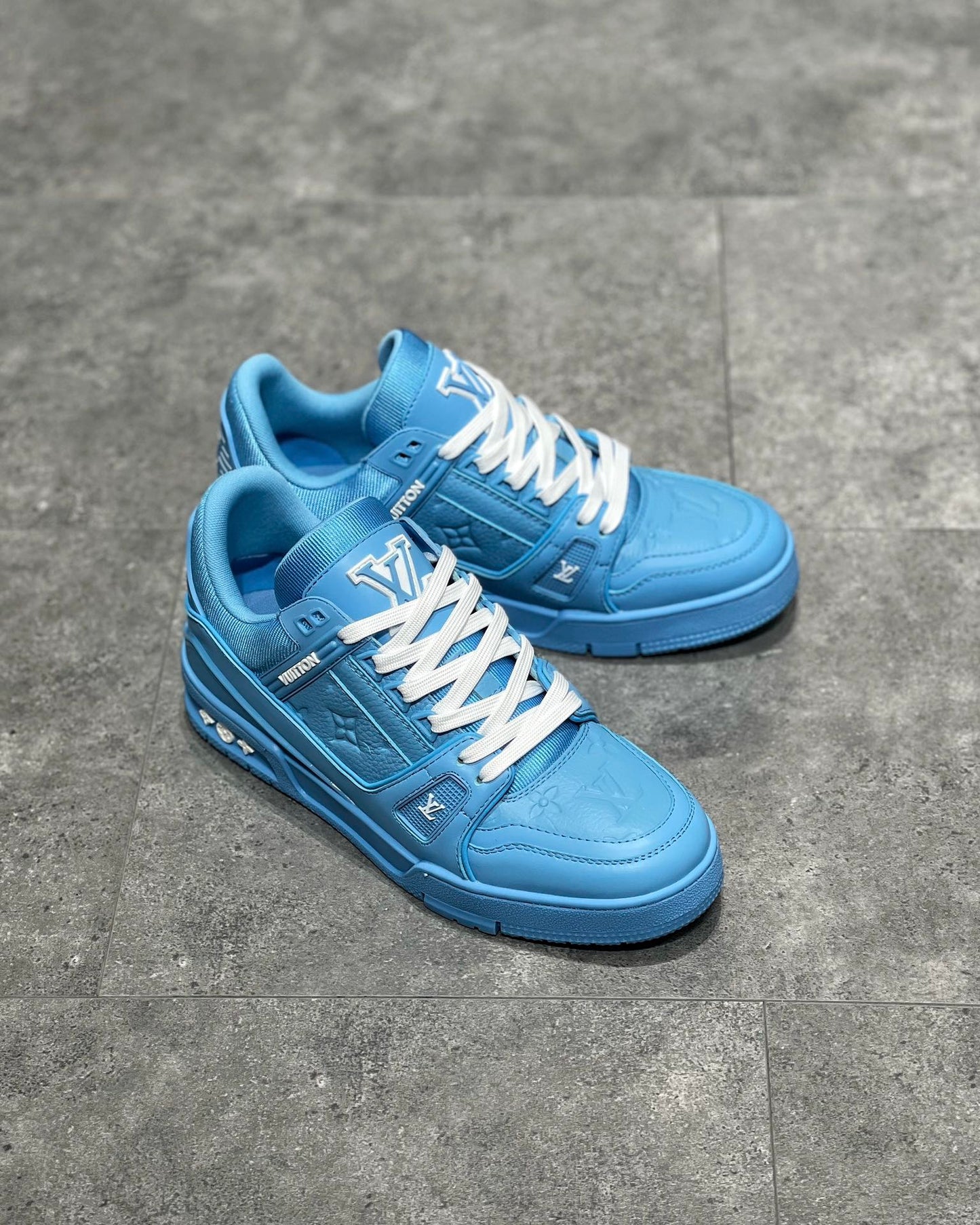 LV Trainer 'Embossed Monogram - Blue'