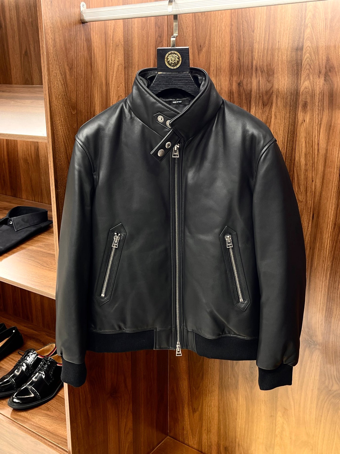 Tom Ford collard leather jacket