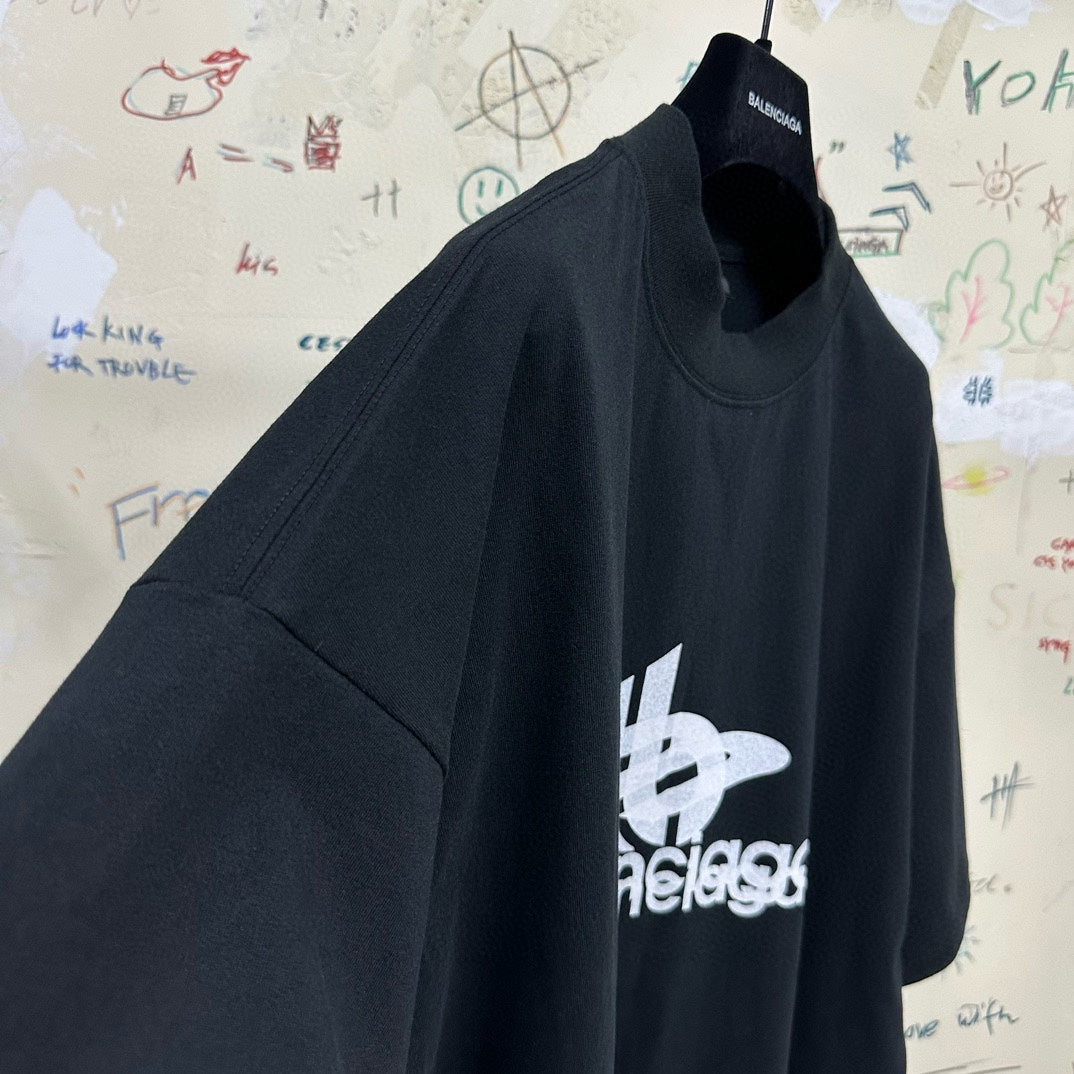 BALENCIAGA LAYERED SPORTS T-SHIRT OVERSIZED BLACK