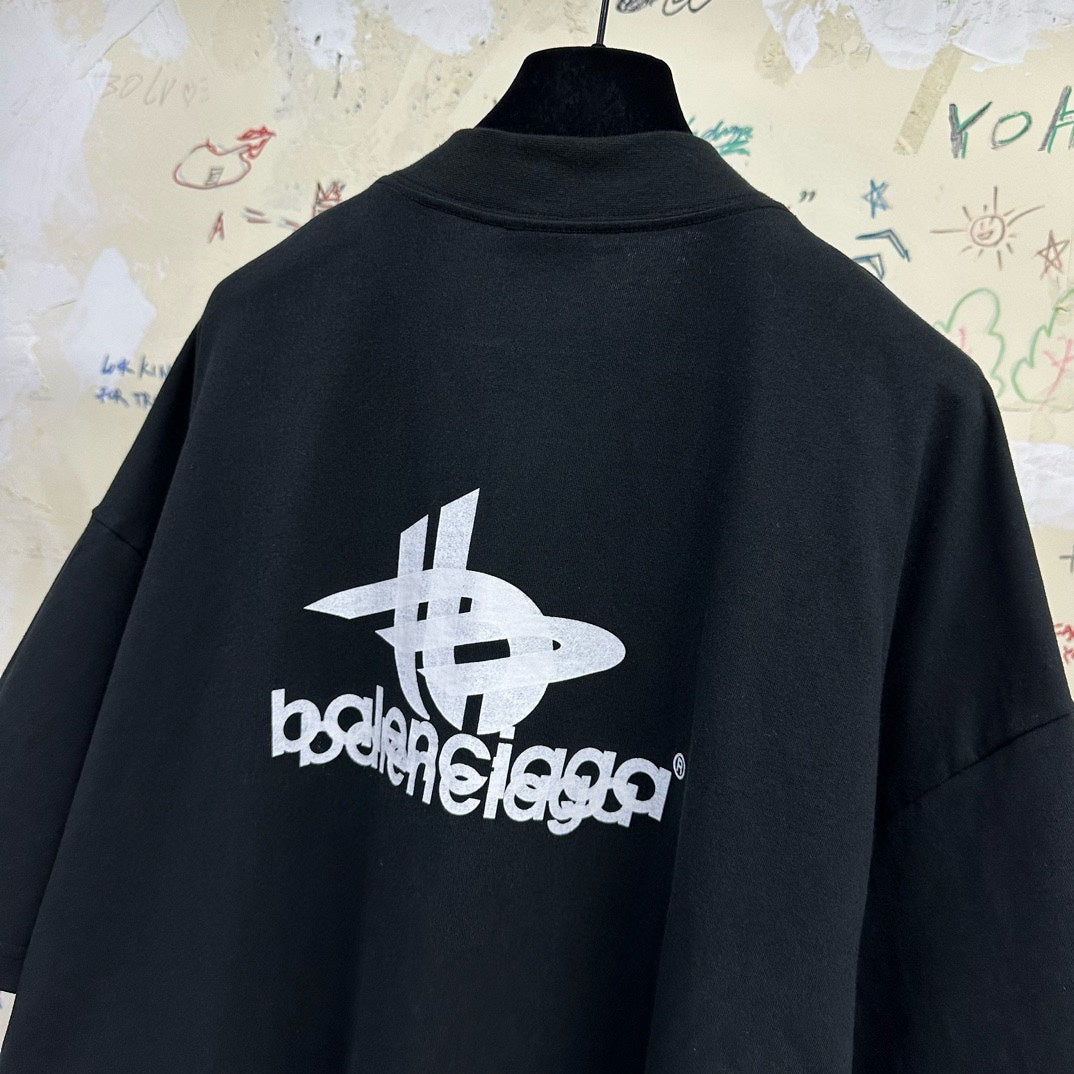 BALENCIAGA LAYERED SPORTS T-SHIRT OVERSIZED BLACK